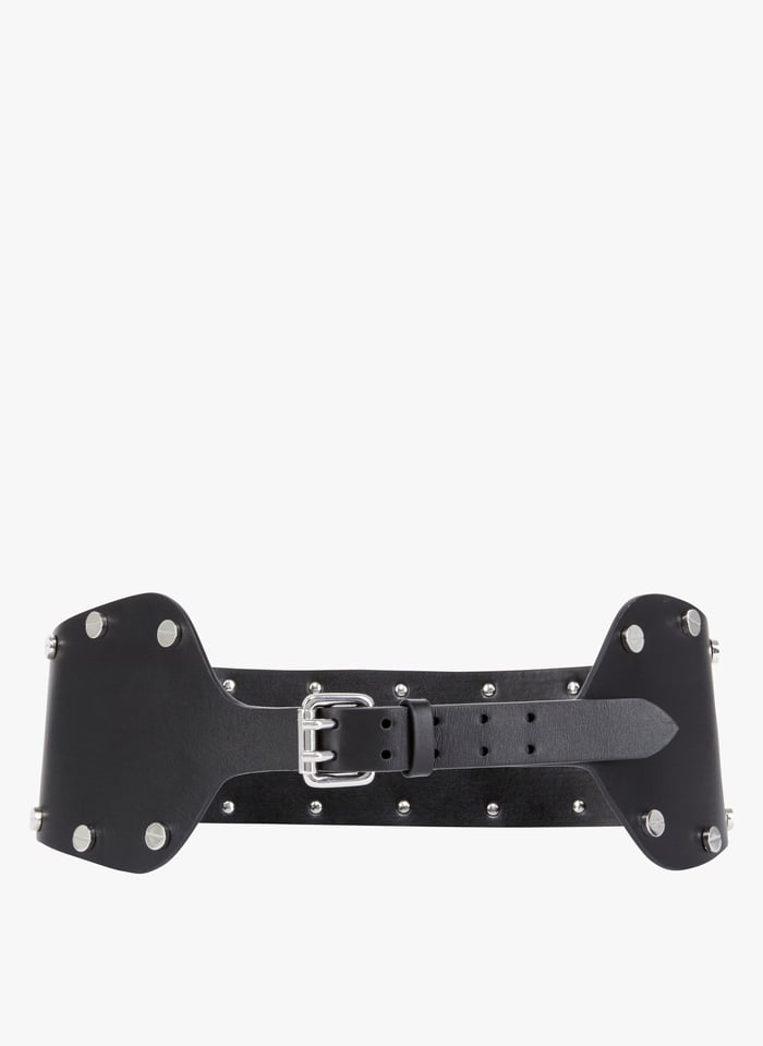 Ceinture Large Clous En Cuir Bla01 The Kooples Femme Place