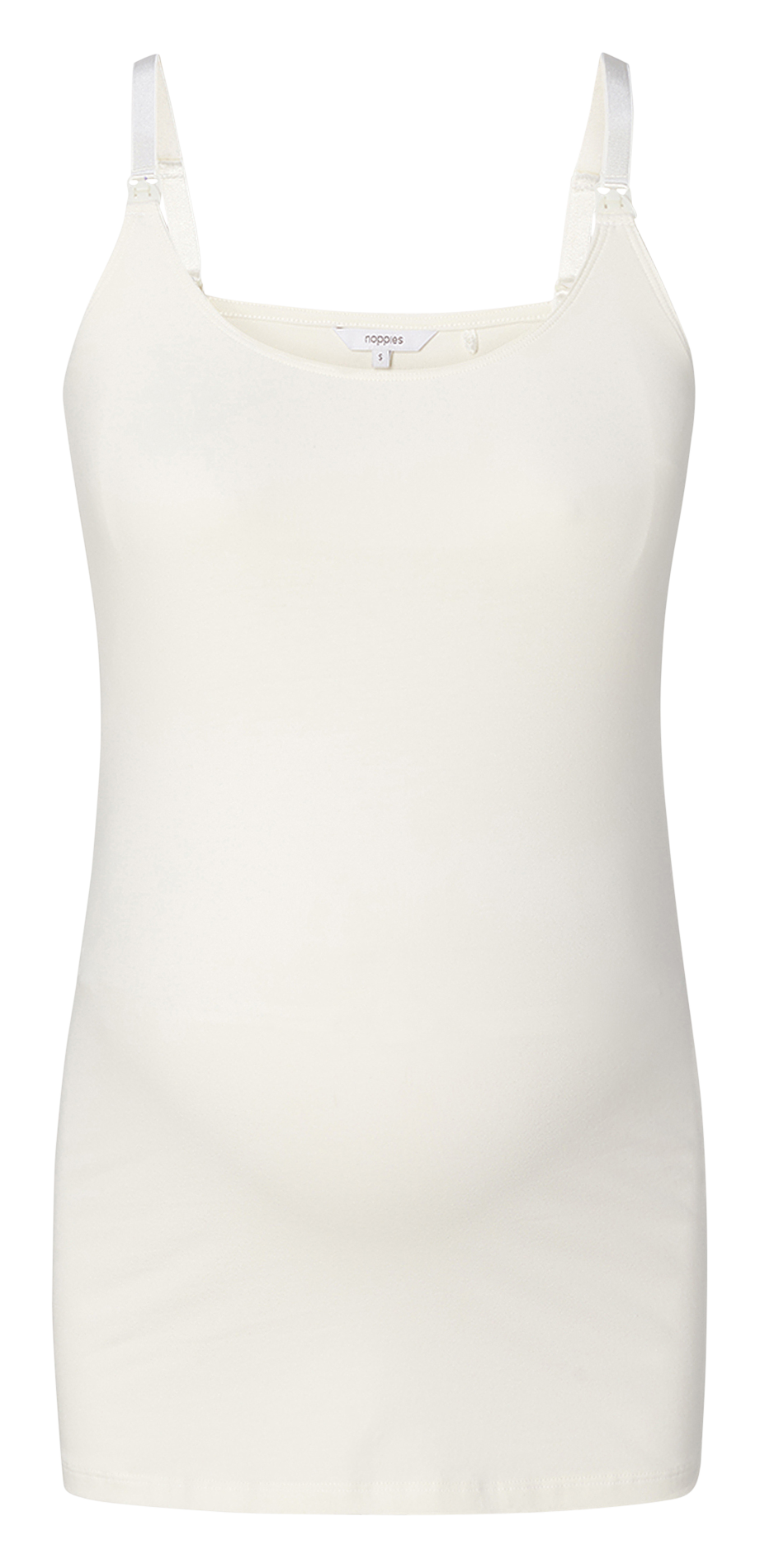 Stretch organic cotton nursing tank top NOPPIES White