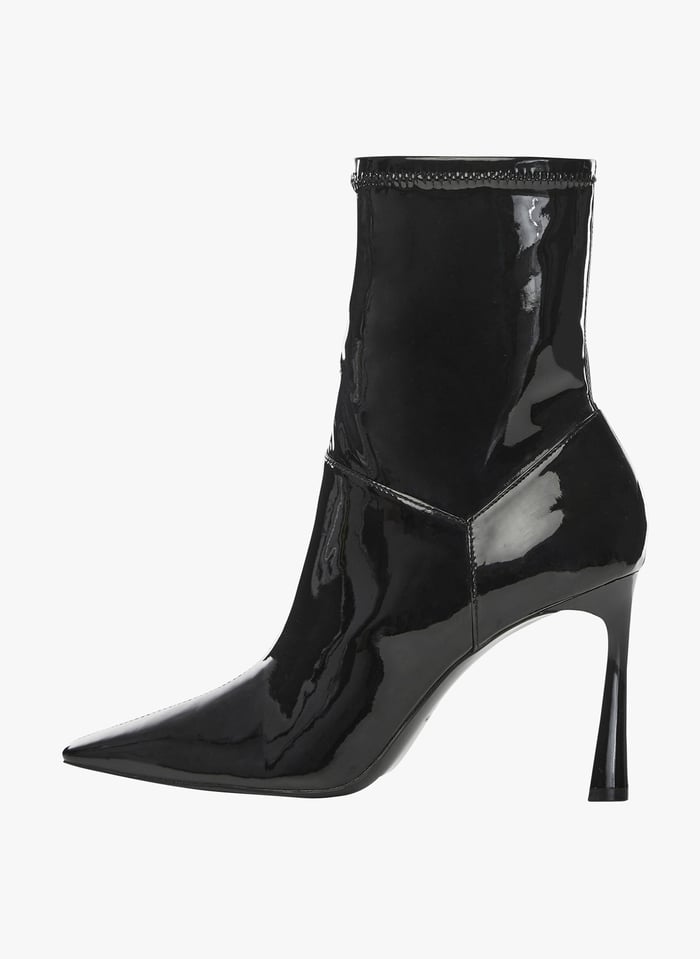 Bottines vernis noir femme top talon
