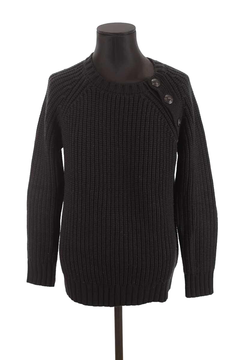 Pull over En Laine Noir Balmain Seconde Main Femme Place des