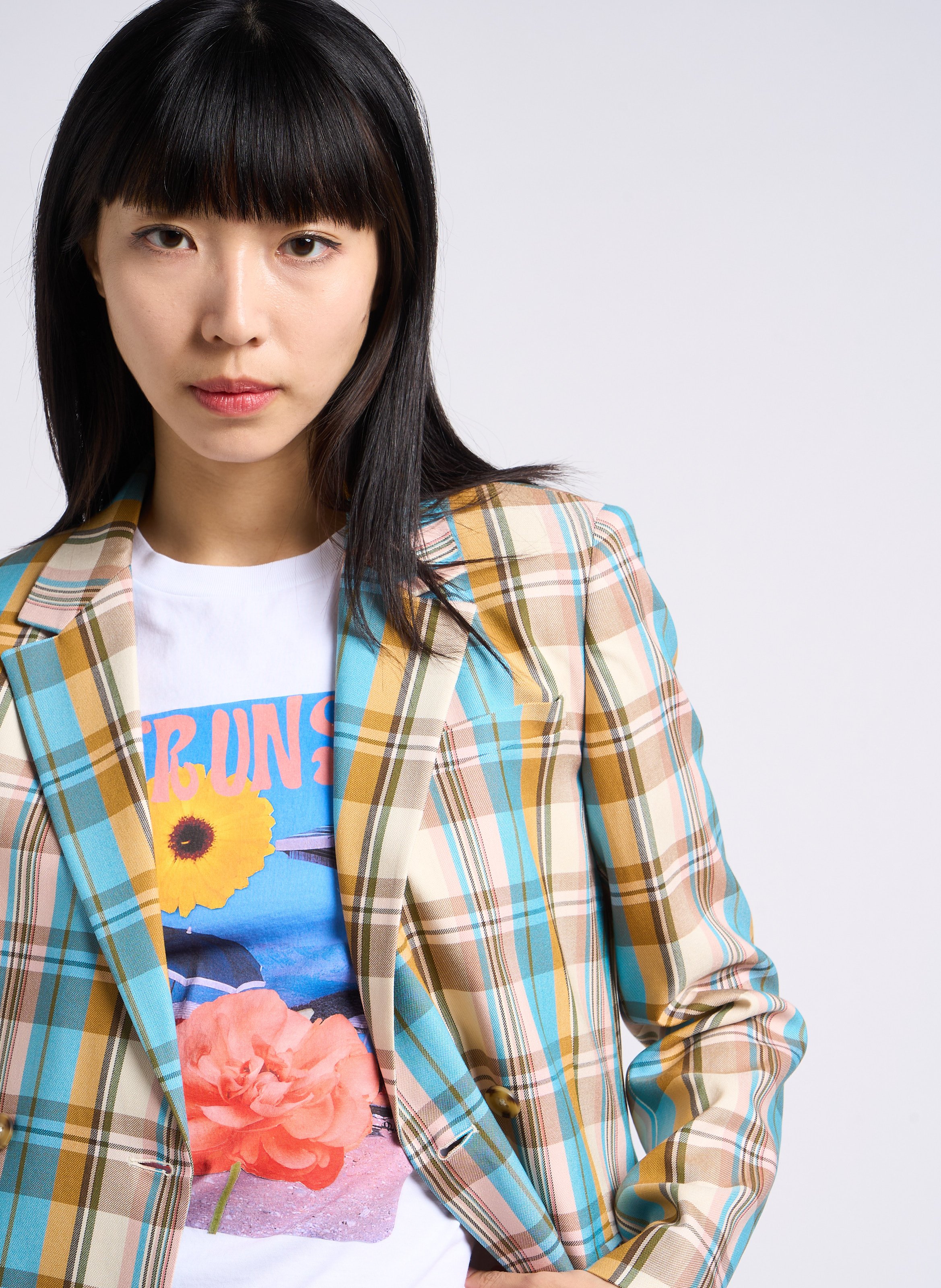 Veste de tailleur à carreaux  Multicolore