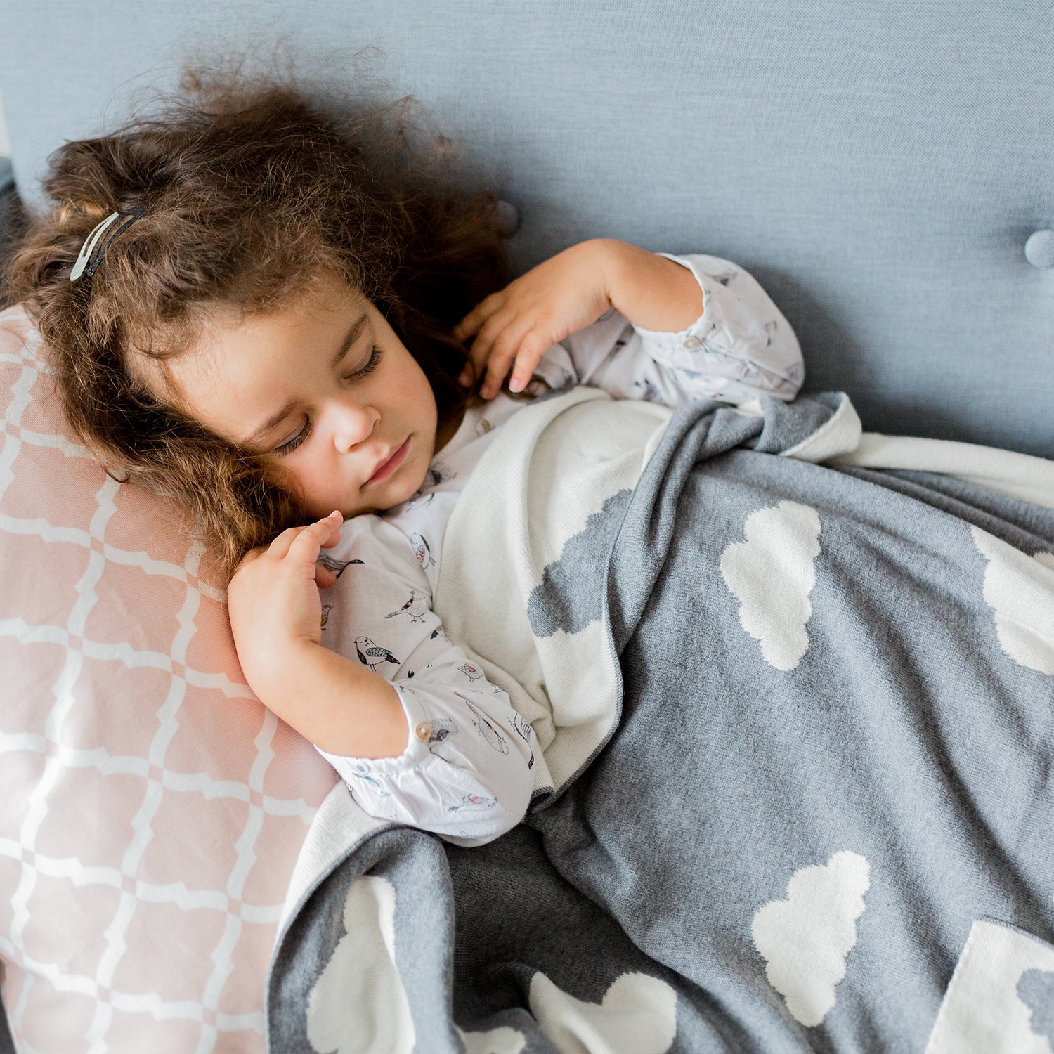 Ultra-soft knitted baby blanket - 100% cotton KINDSGUT Grey