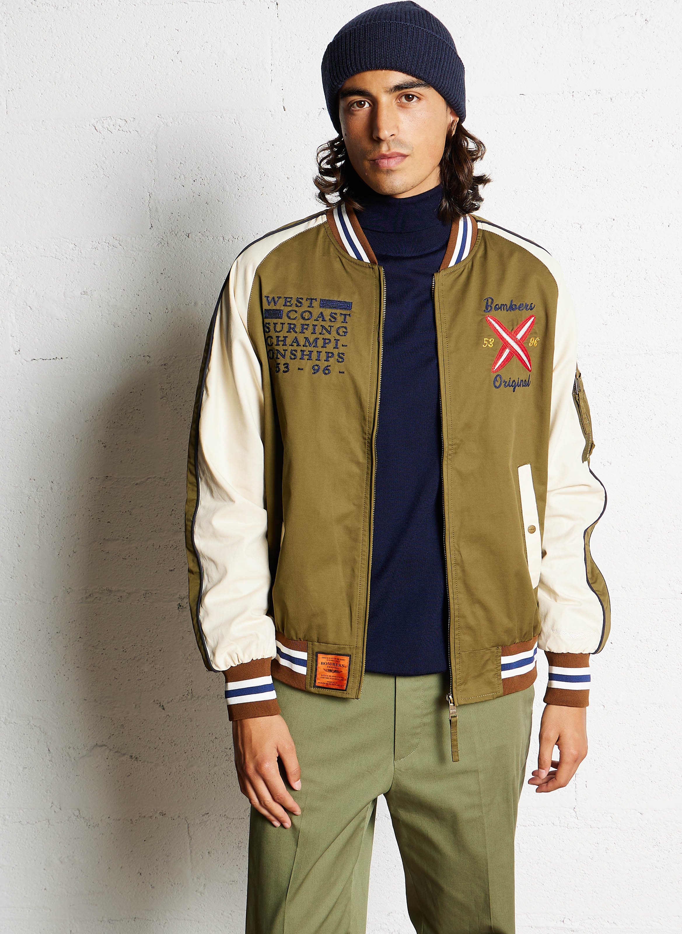 Oversized Cotton Teddy Collar Jacket Kaki Creme Bombers Original Men SOUTHBAY KAKI CREME KAKI CREME Place des Tendances