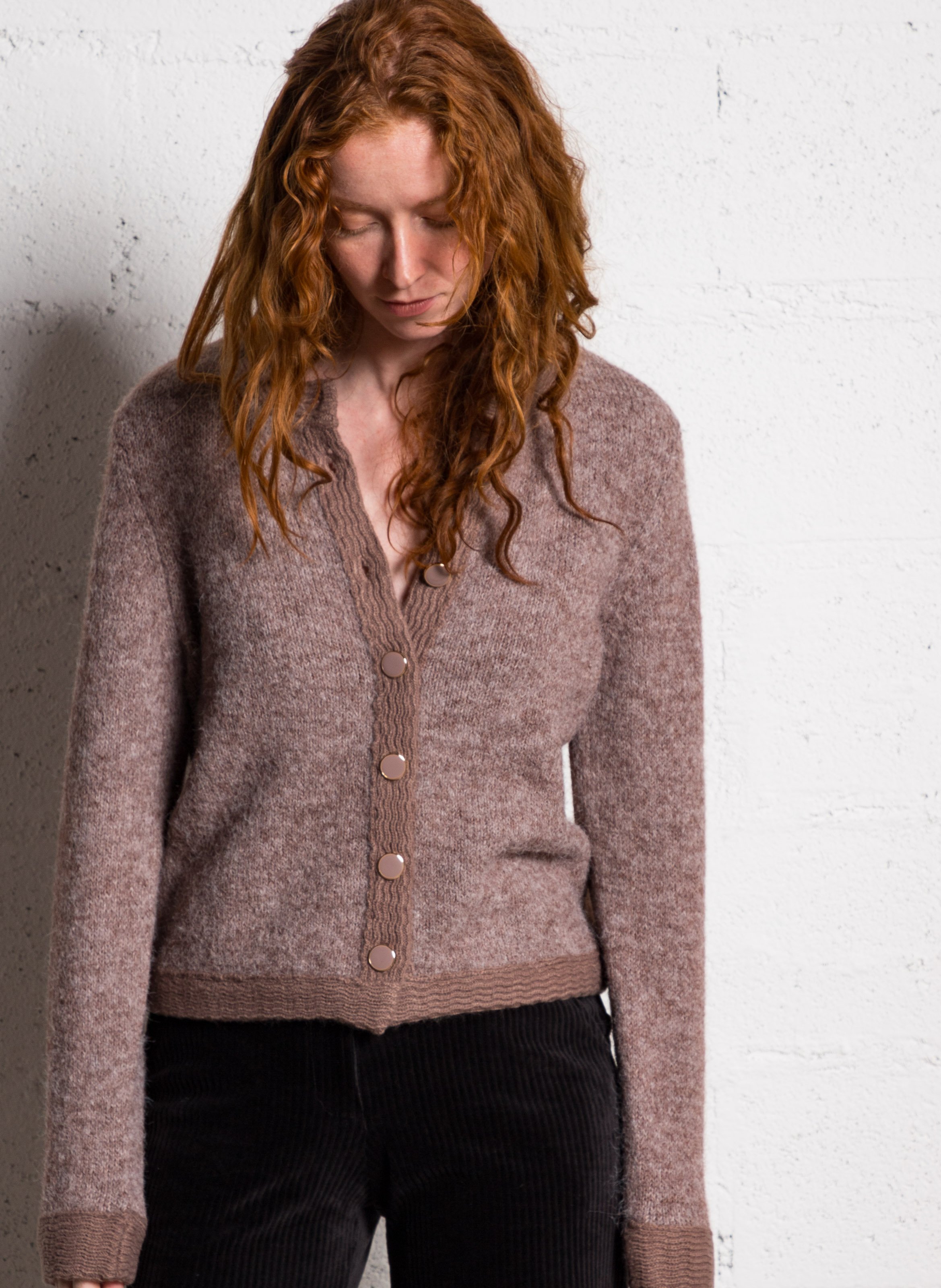 Gilet col rond  VILA Marron