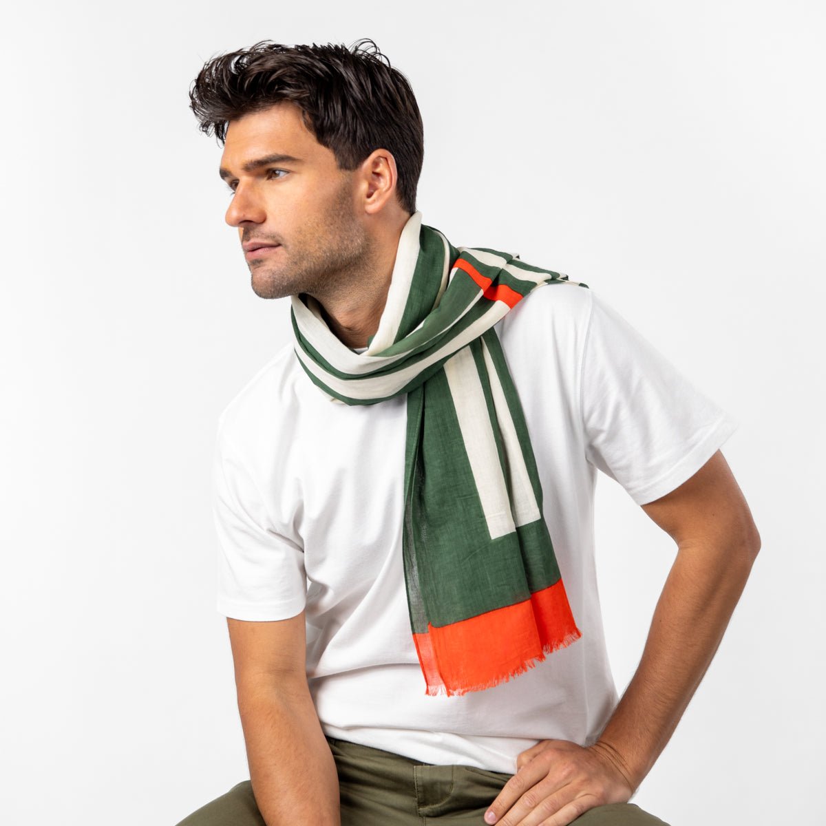 Organic cotton scarf BILLYBELT Green