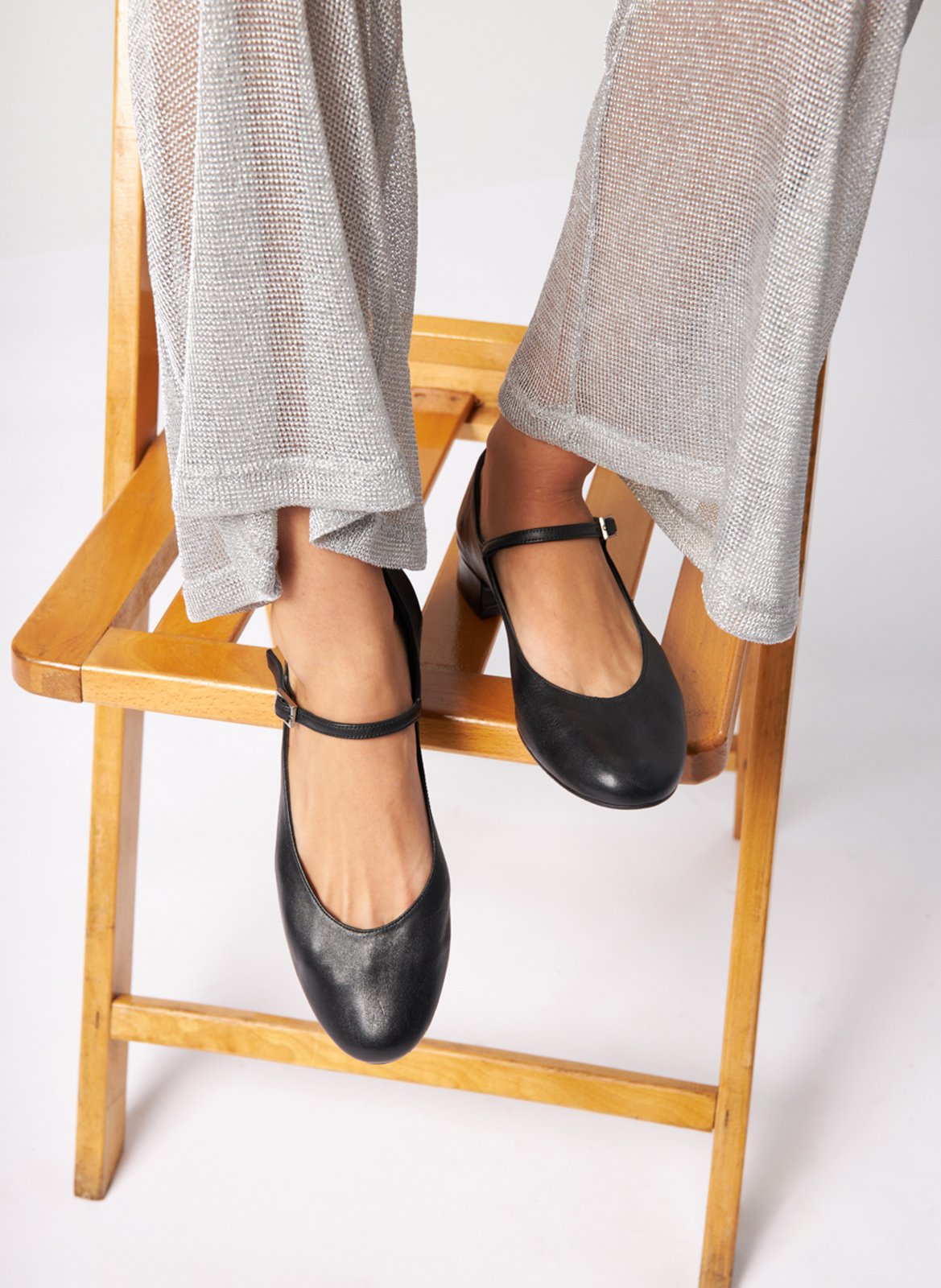 Ballerines en cuir AUGUSTA Noir
