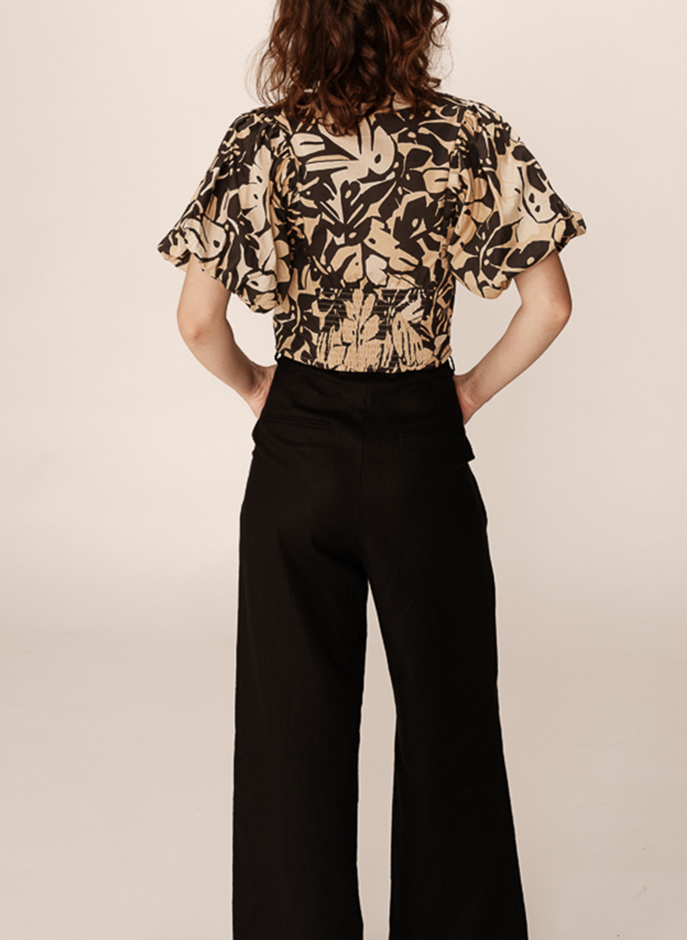 Blouse en coton imprimé GRACE ET MILA Beige