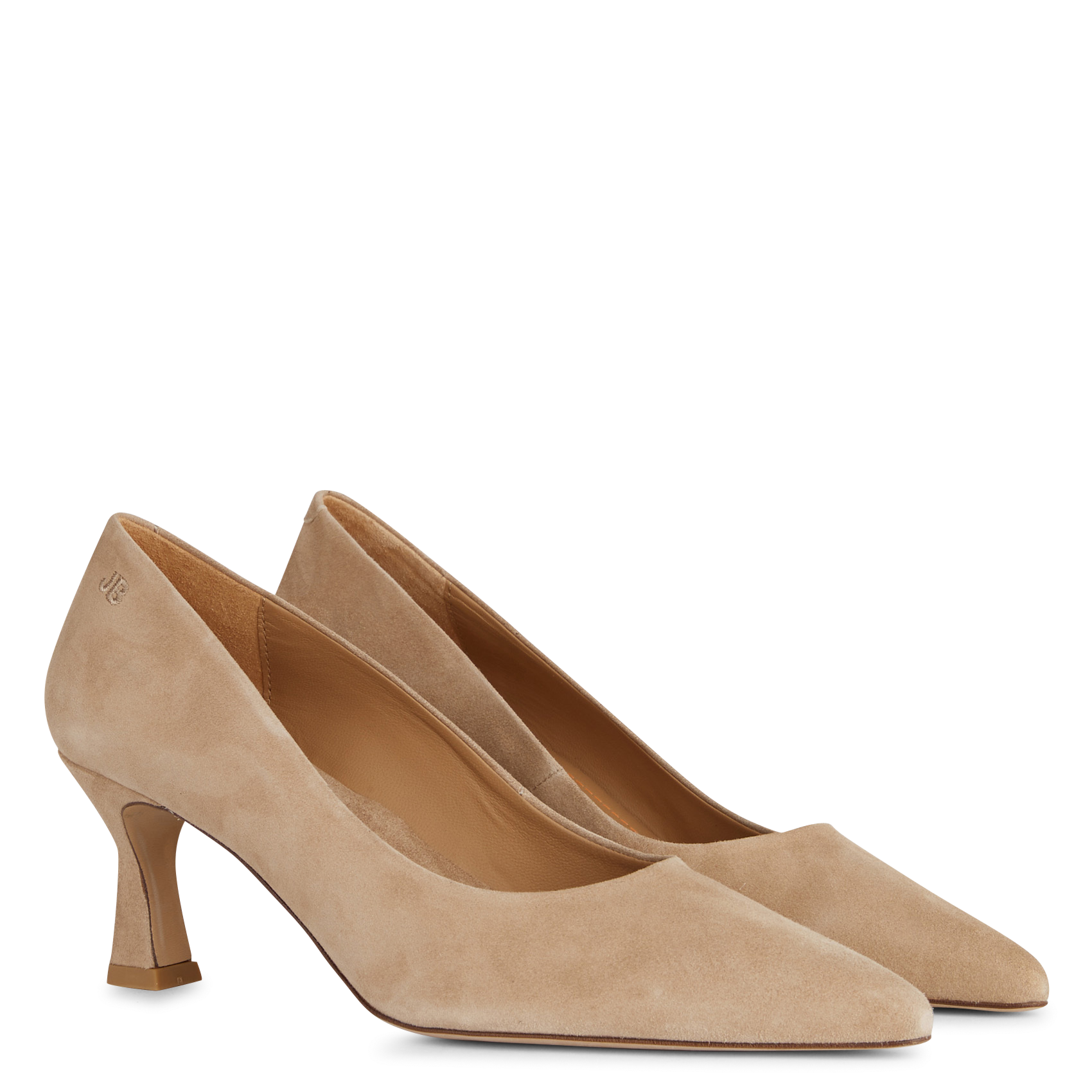 Escarpin suédé à talon en cuir JB MARTIN Beige