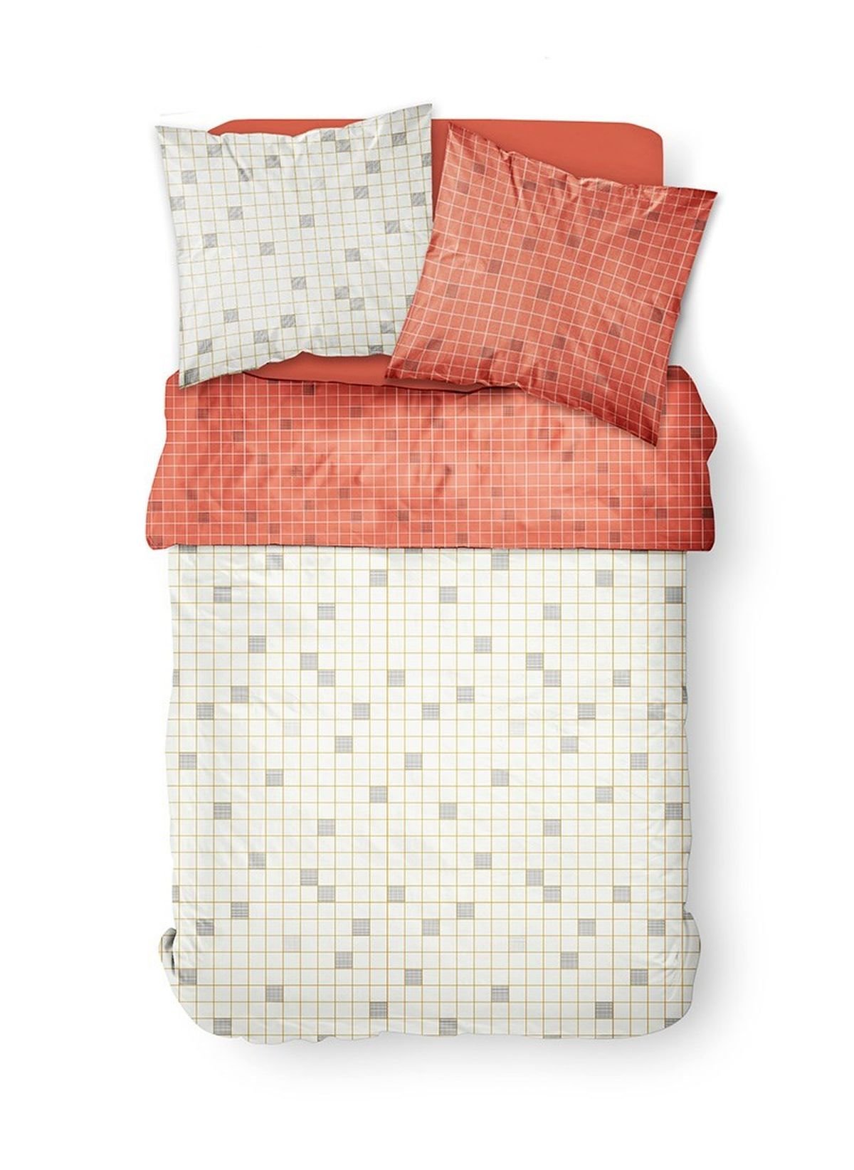 Printed cotton bedding set TODAY LINGE DE MAISON Grey