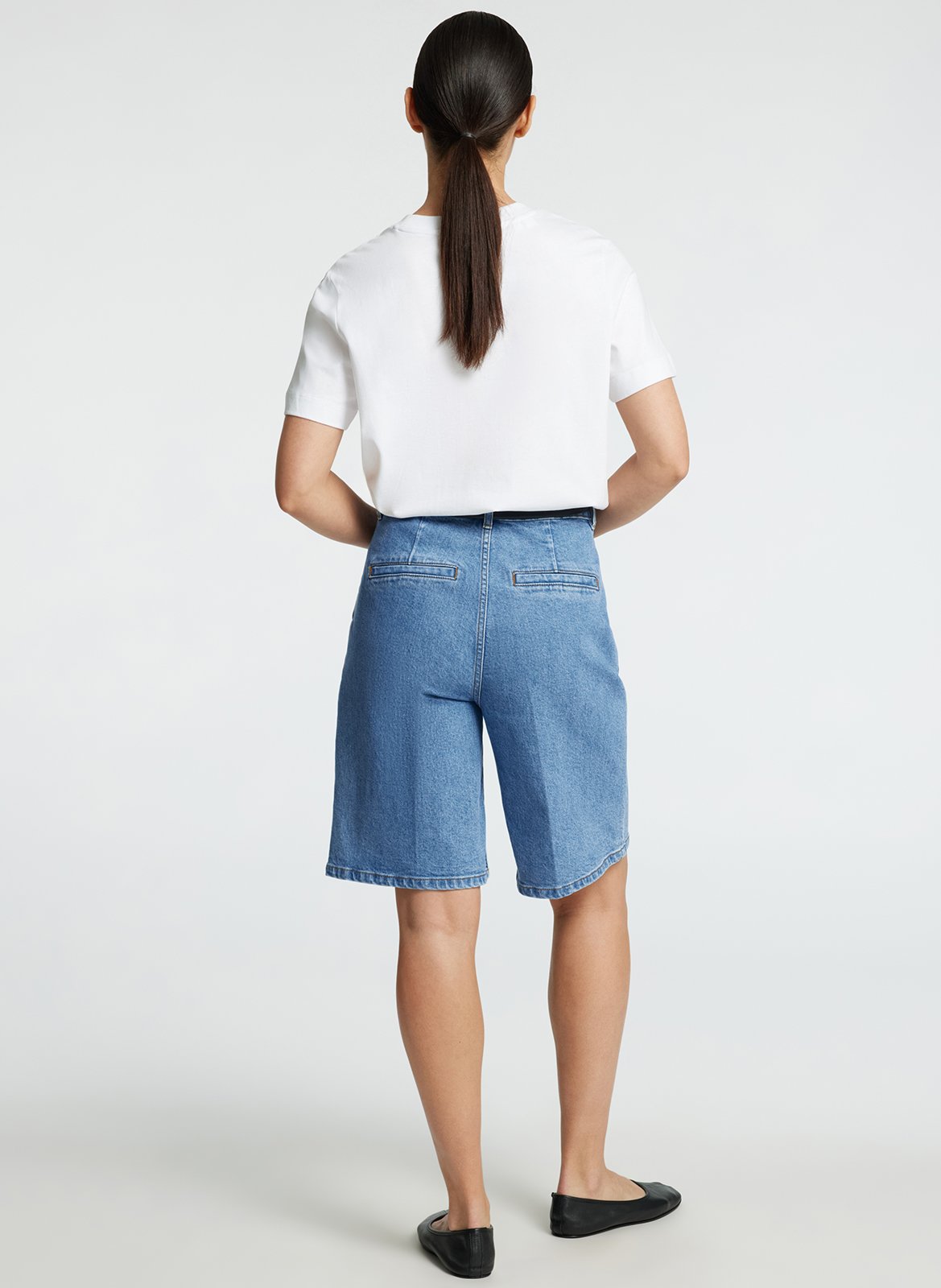 Short long ample en jean SELECTED Bleu