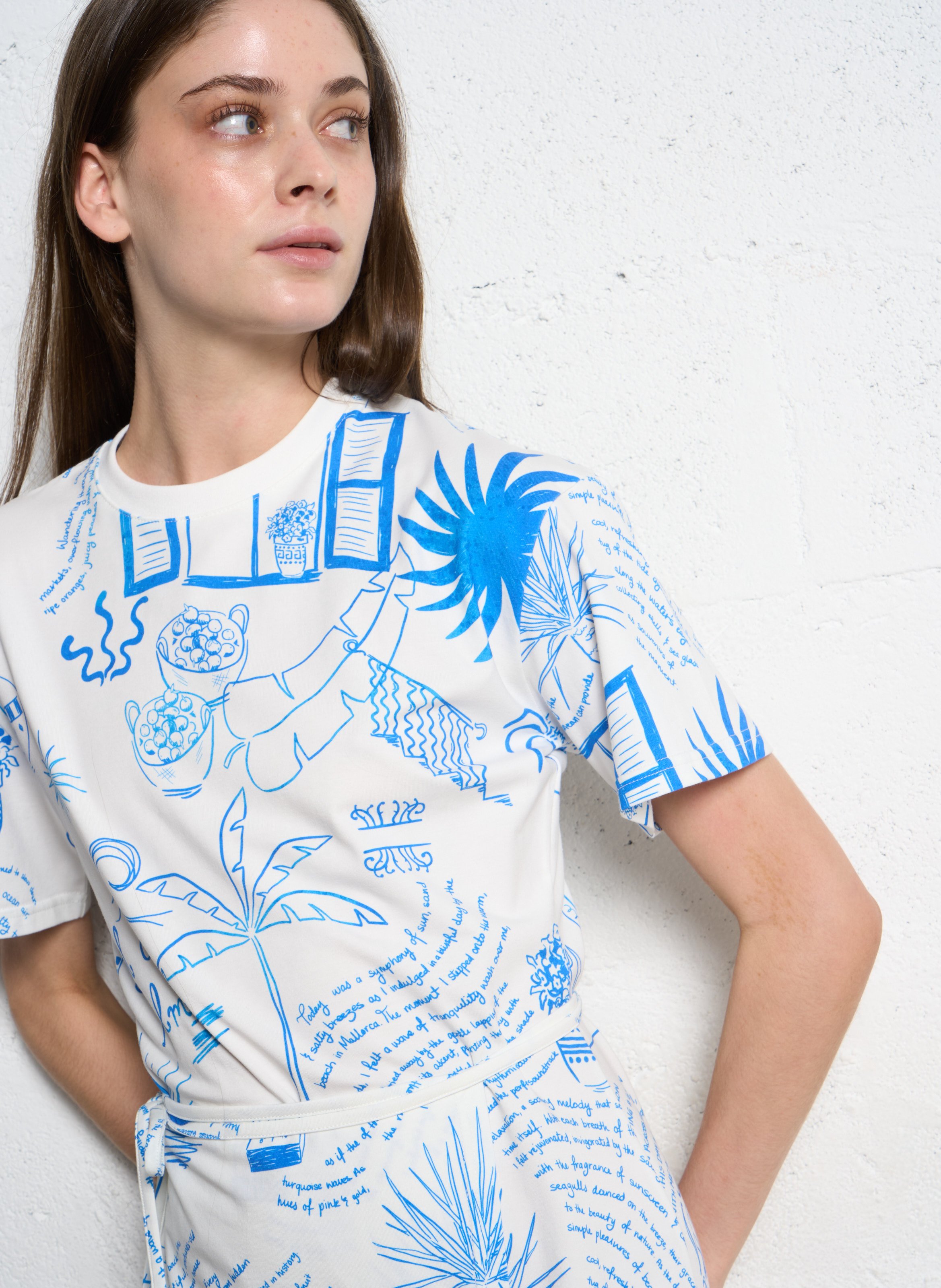 Cotton-blend nightie with round neck NEVER FULLY DRESSED White