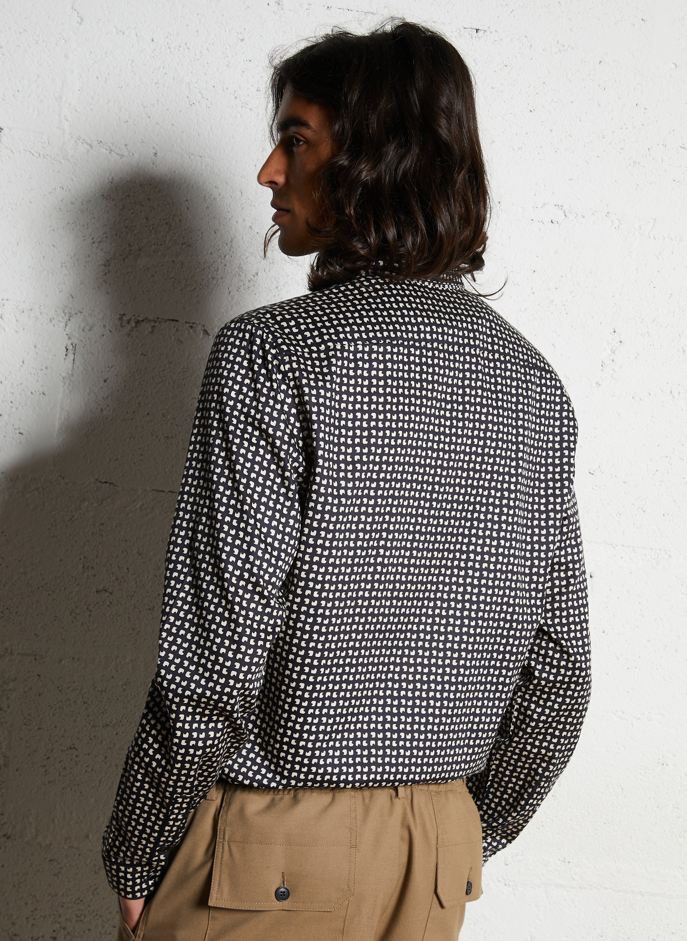 Gerade Knopfleiste Hemd mit Muster IKKS Blau