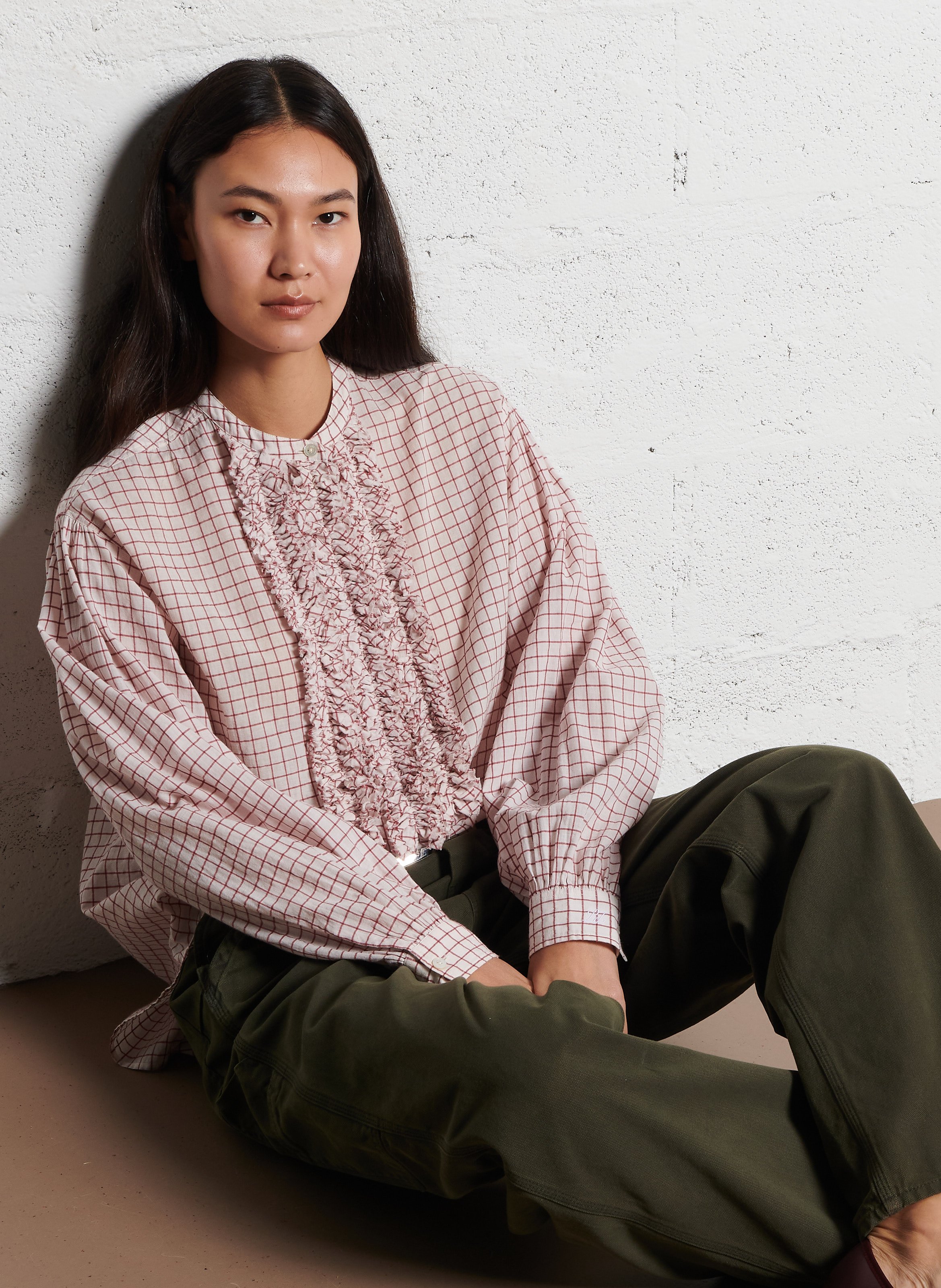 Weite Baumwollbluse LAURENCE BRAS Rot