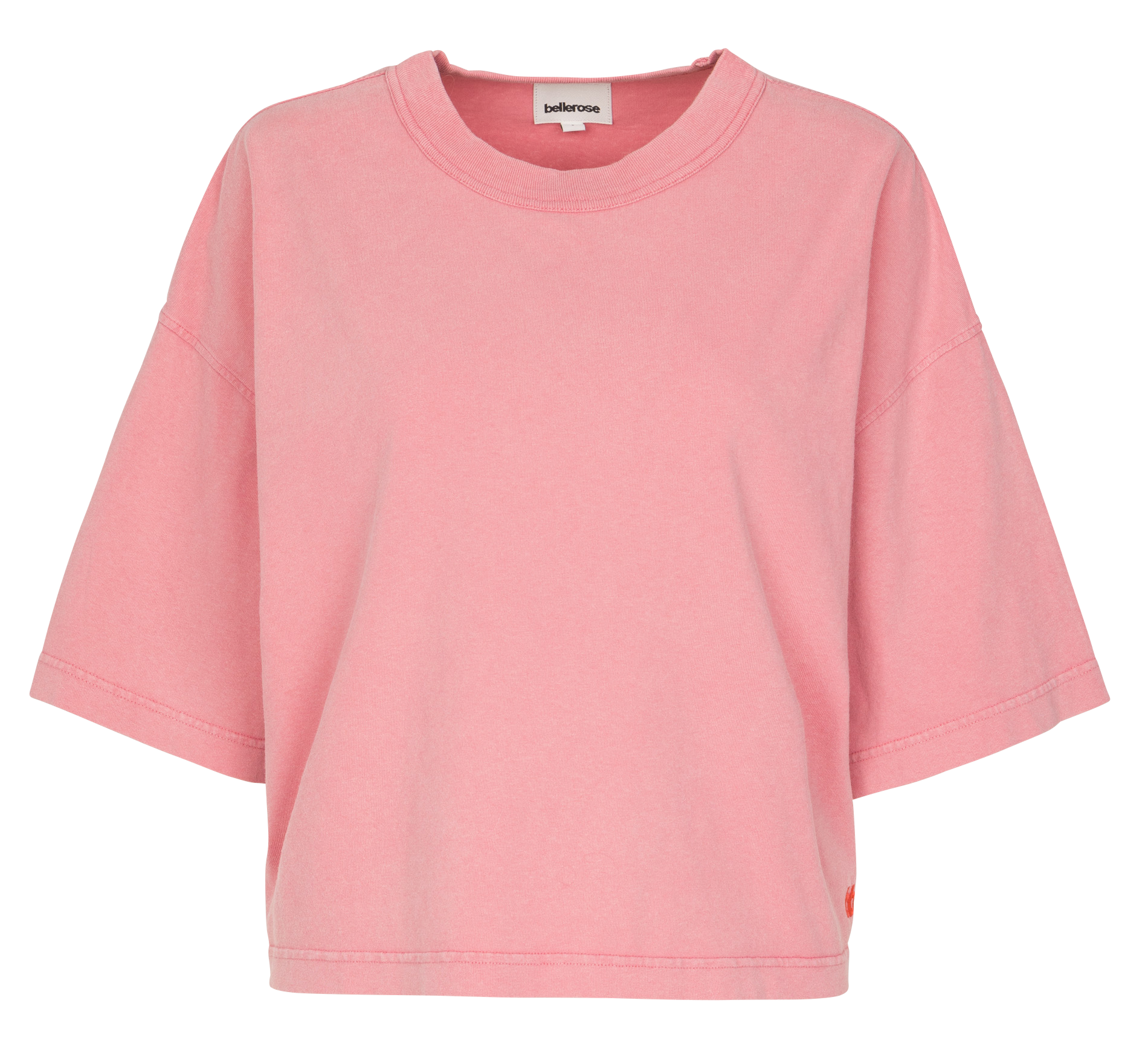 T-shirt met ronde hals van katoen BELLEROSE Roze