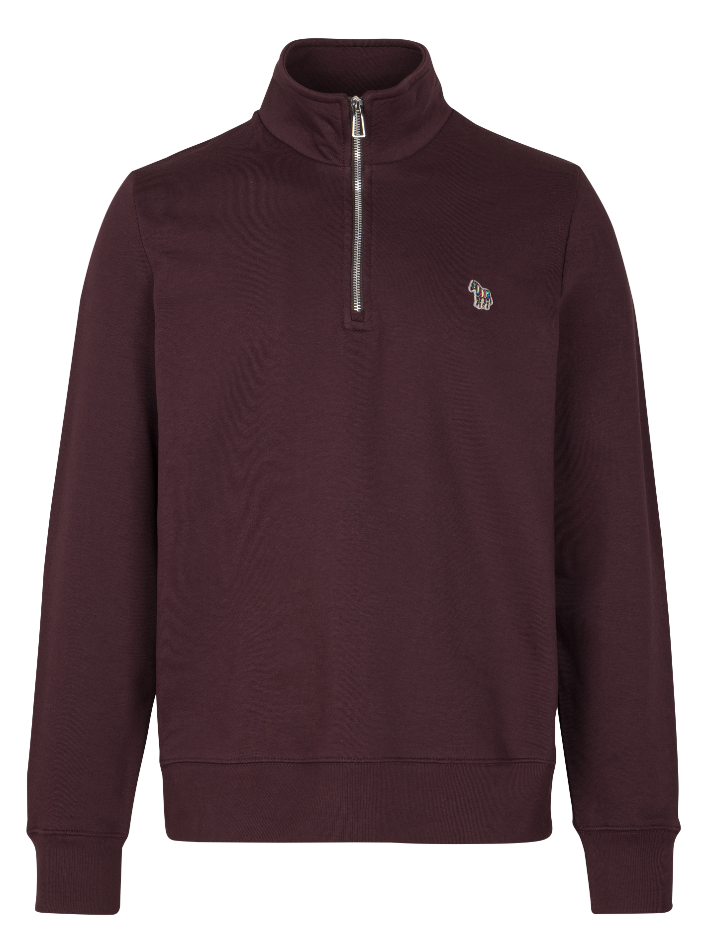 Straight sweatshirt with high collar, zip closure, and embroidery PAUL SMITH Red