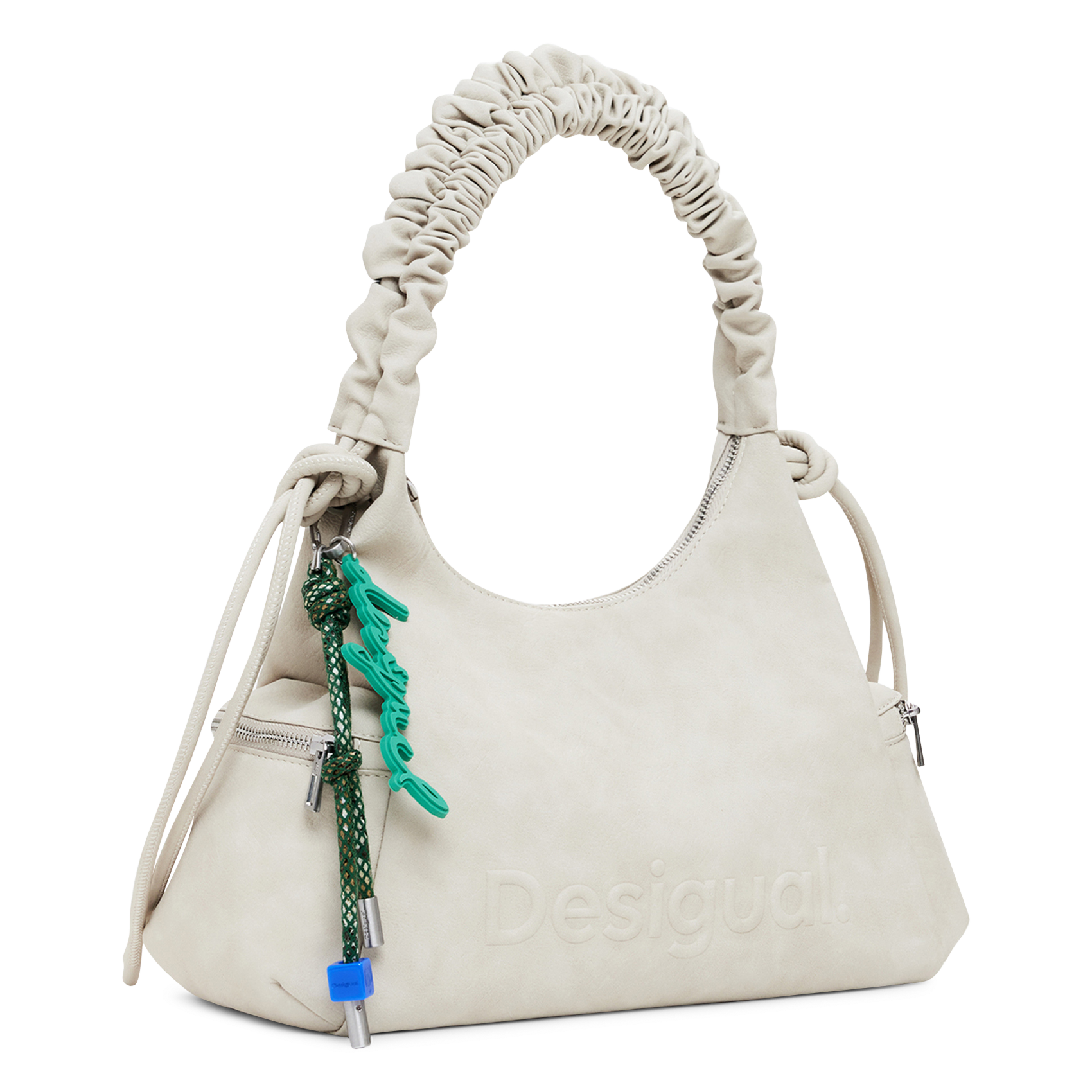 Sac porté épaule uni à logo 3D DESIGUAL Marron