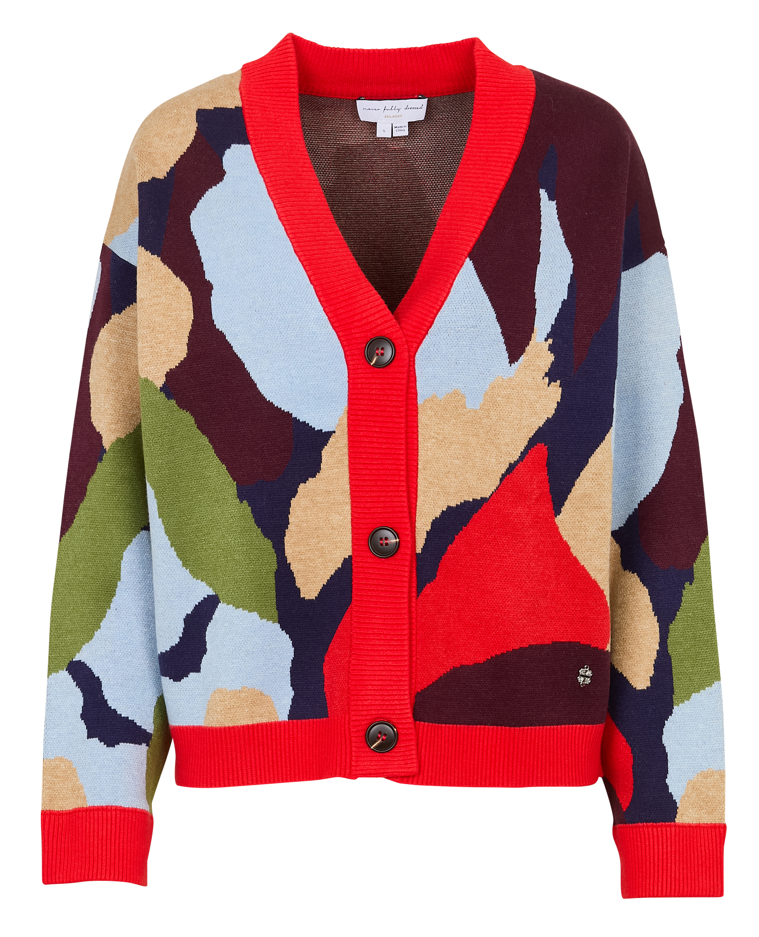 Gilet col V droit à motifs  NEVER FULLY DRESSED Multicolore