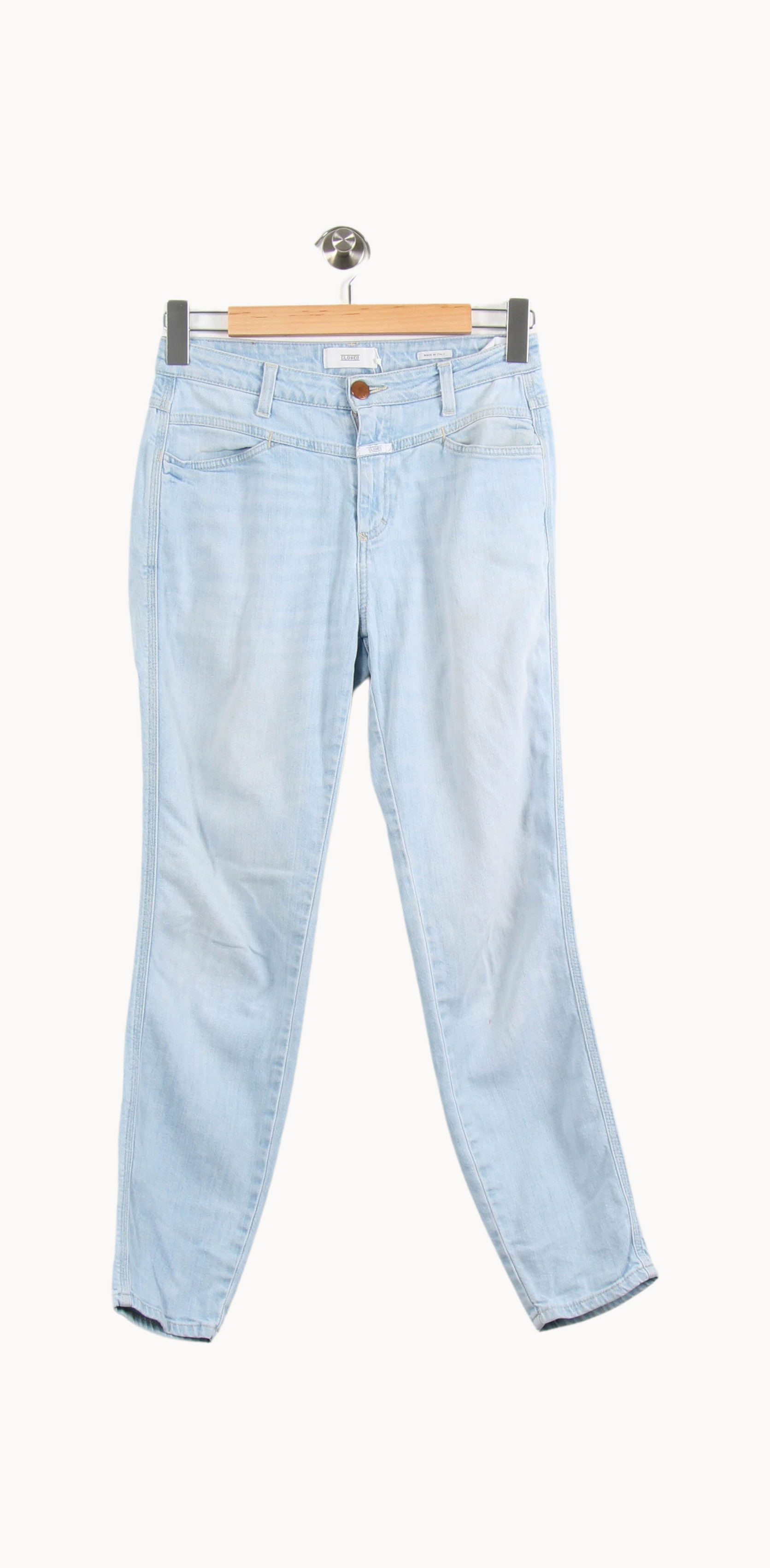 Cropped slim jeans with studs CLOSED - Seconde Main Blue