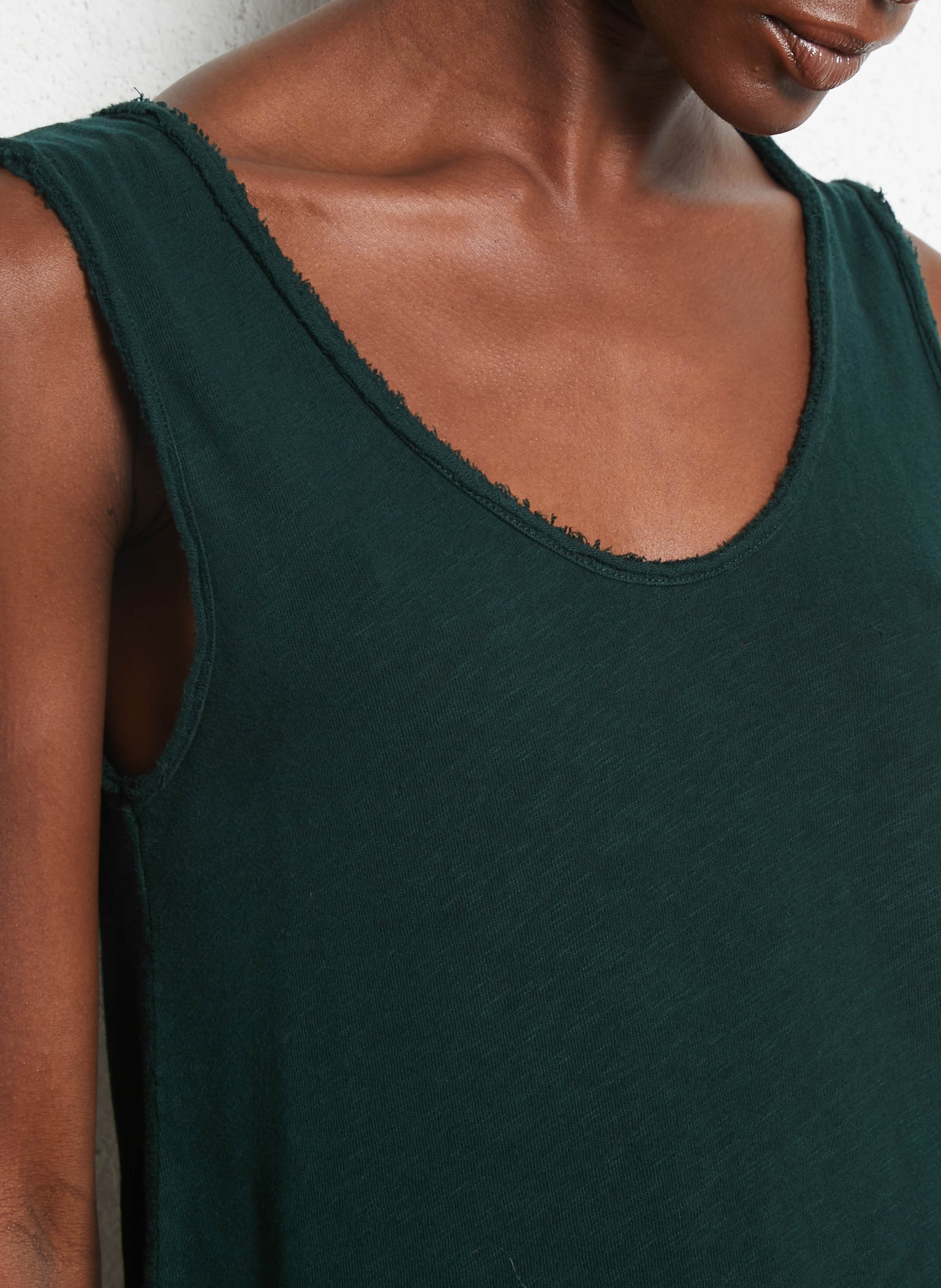 Débardeur col rond droit en coton AMERICAN VINTAGE Vert