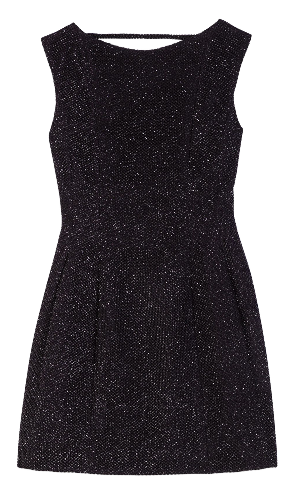 Short round neck sequined dress MAJE Black