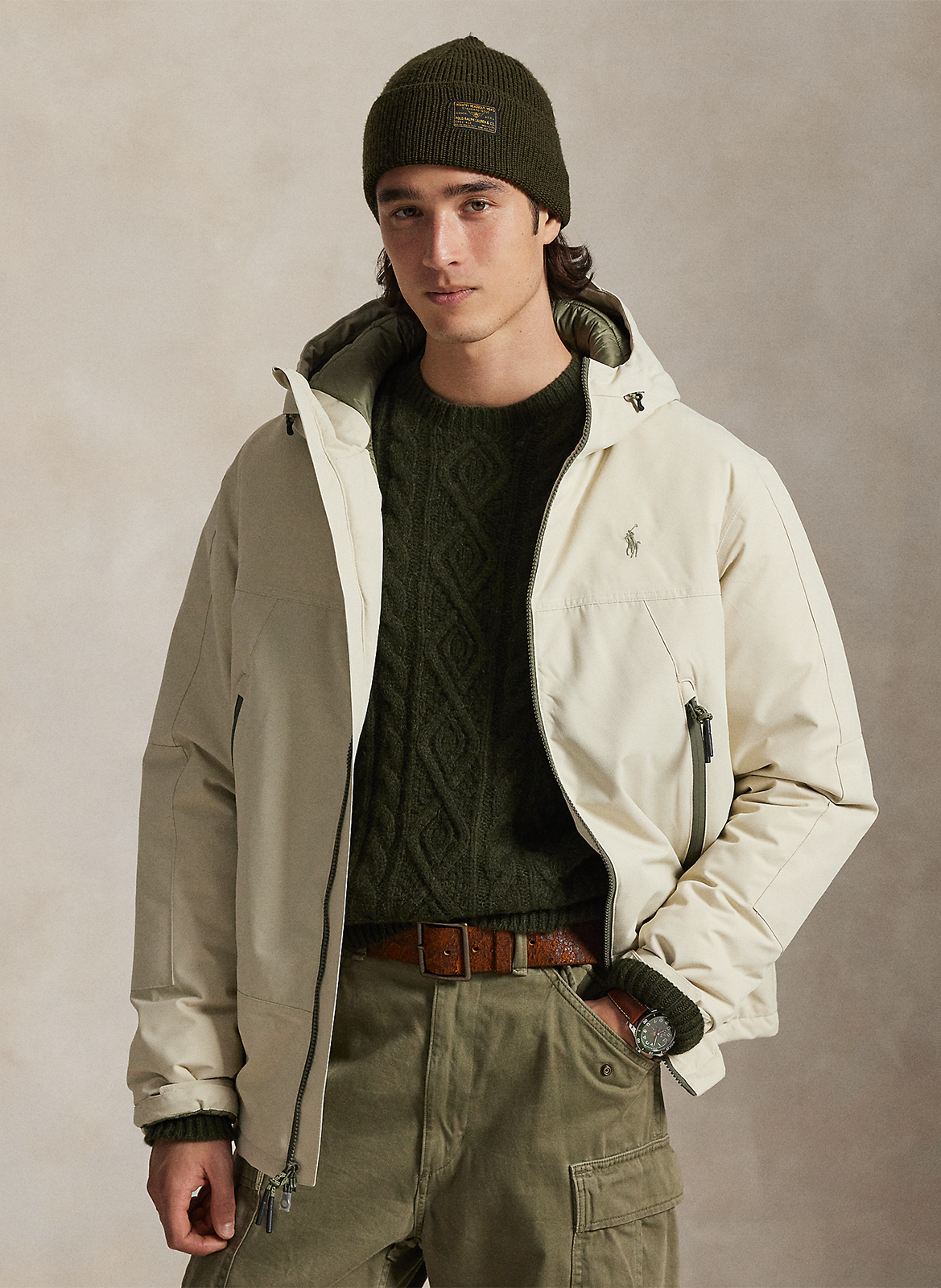 Veste col montant POLO RALPH LAUREN Beige