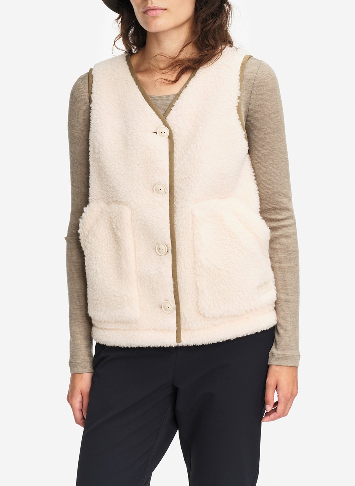 Svenland V-neck wool cardigan AIGLE Beige