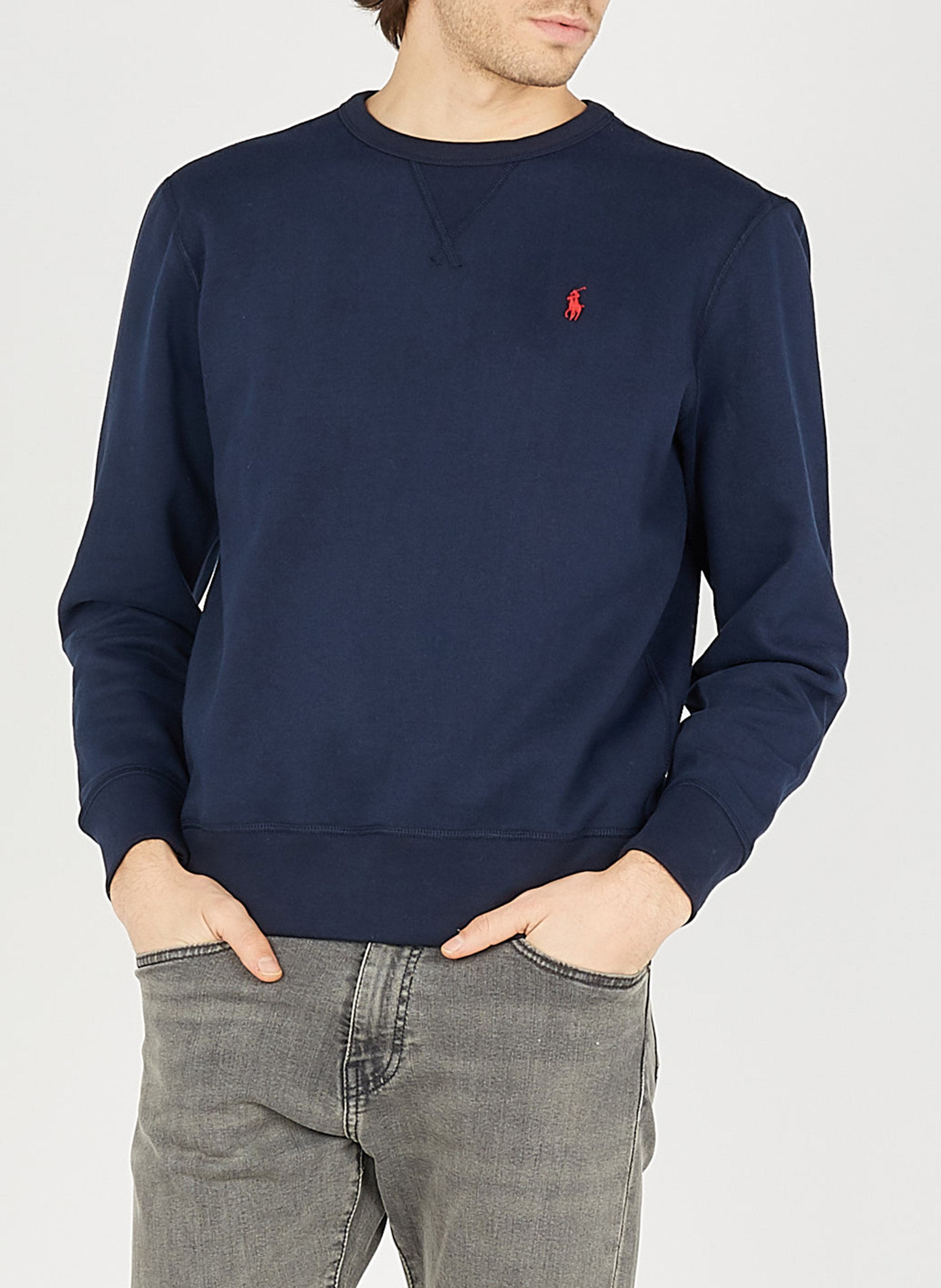Rundhals-Sweatshirt aus angerauter Baumwolle mit Pony Player, Regular Fit POLO RALPH LAUREN