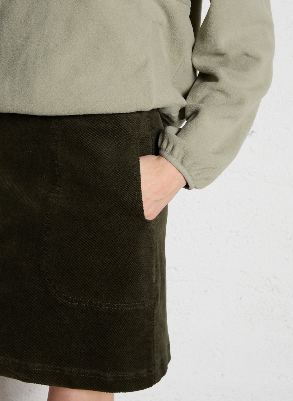 Jupe courte droite en coton mélangé BENSIMON Kaki