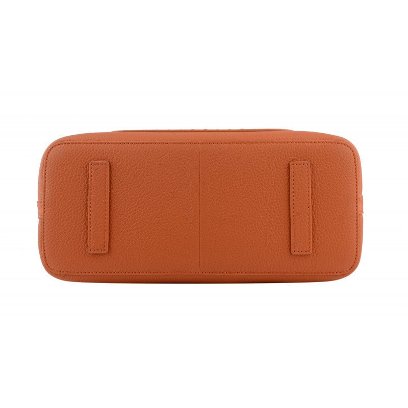 Handbag - cowhide leather POURCHET Orange