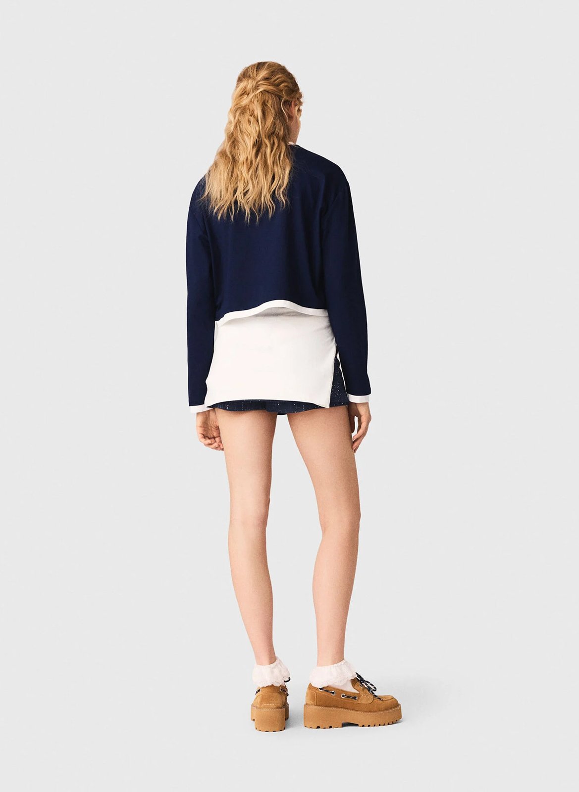 Tee-shirt court manches longues MAJE Bleu