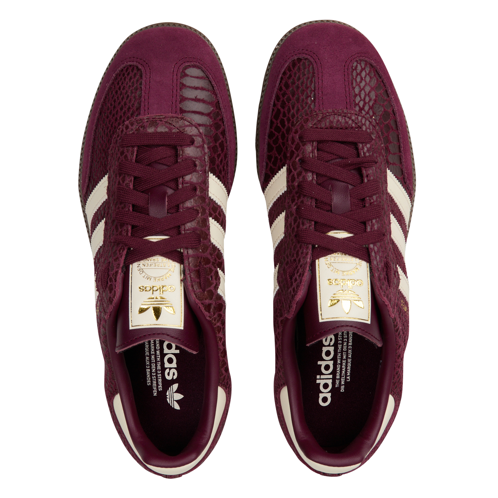 Baskets basses en cuir aspect python ADIDAS Rouge