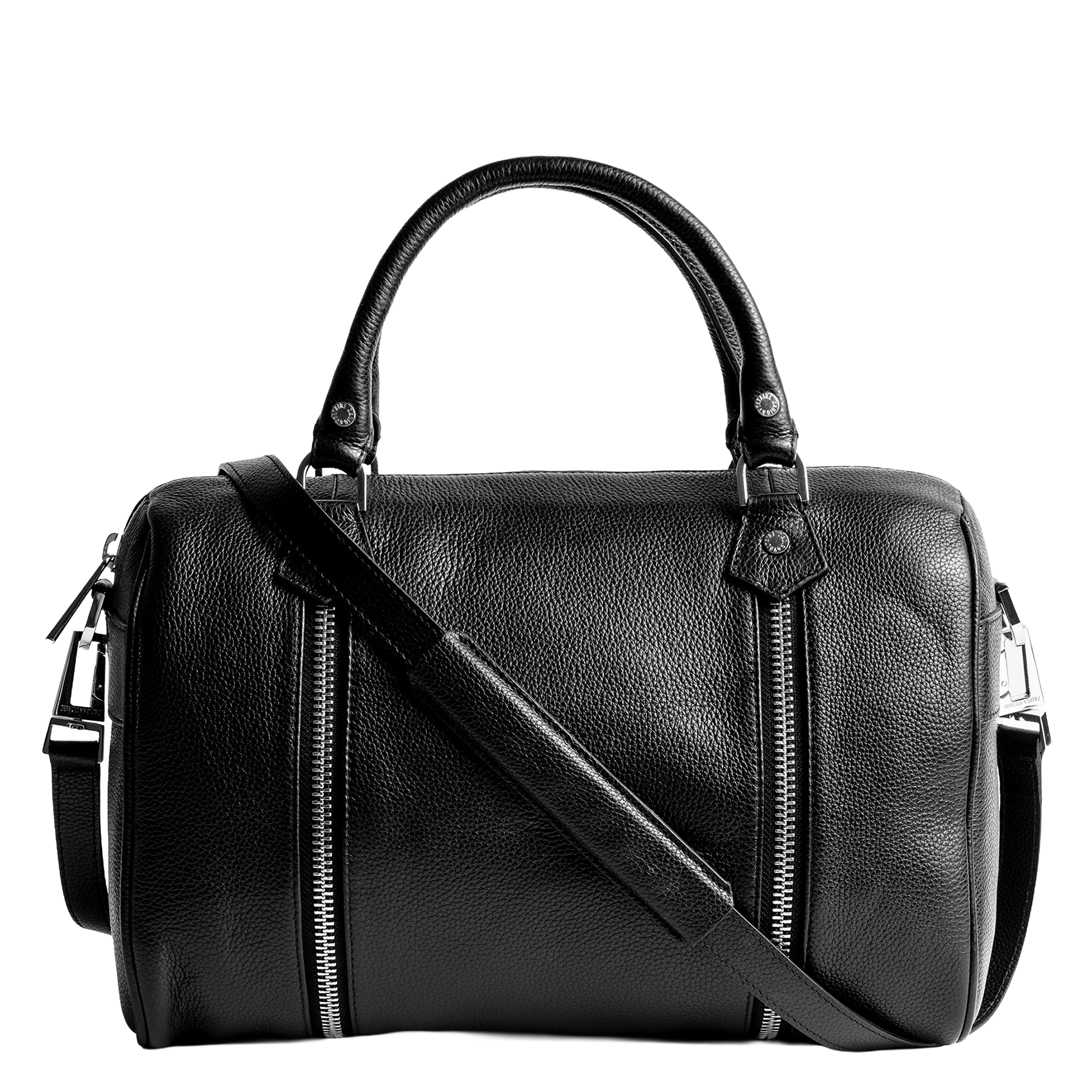 Sac rond zippé en cuir grainé ZADIG&VOLTAIRE Noir