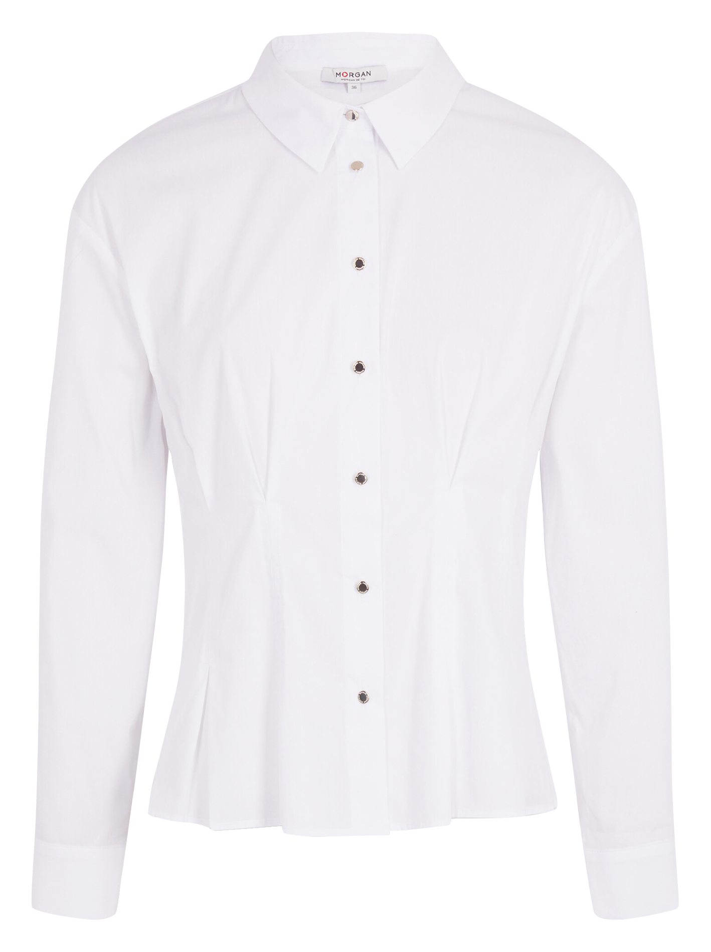 Chemise mit tailliertem Schnitt und Knopfleiste MORGAN Weiss