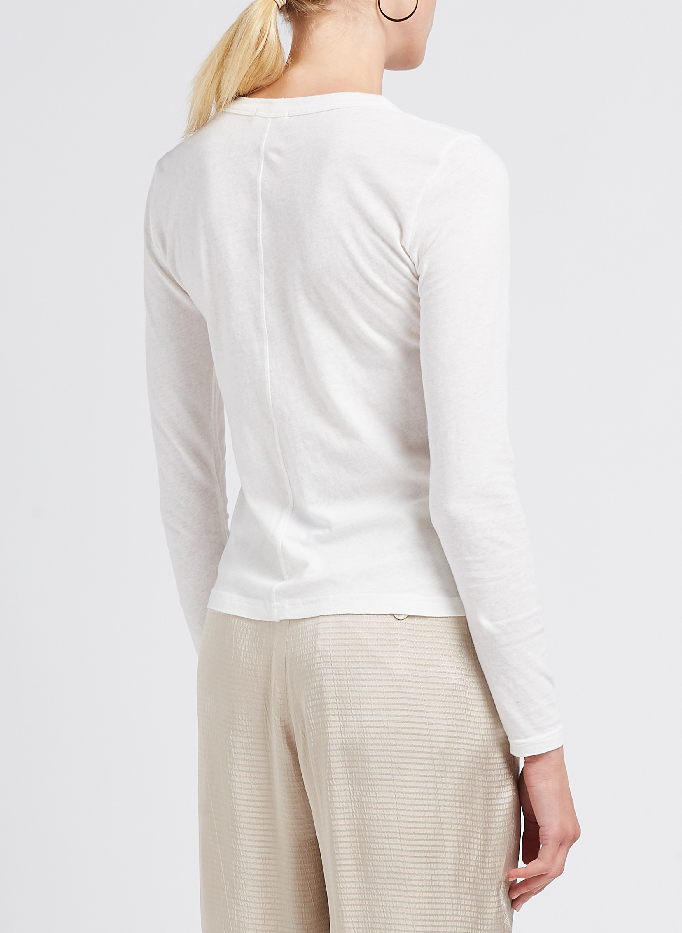 Rundhals-T-Shirt aus Baumwolle AMERICAN VINTAGE Weiss