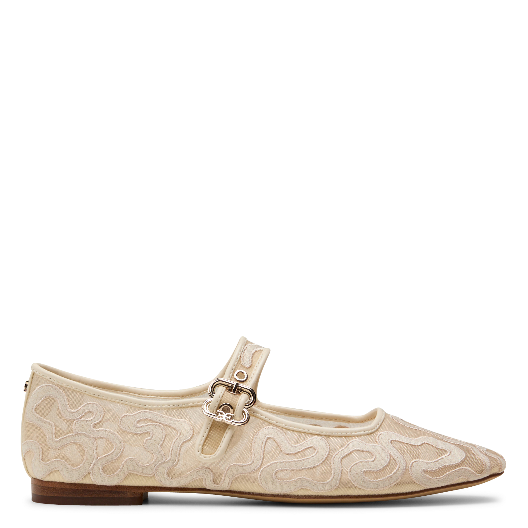 Square-toe embroidered ballet flats SAM EDELMAN White