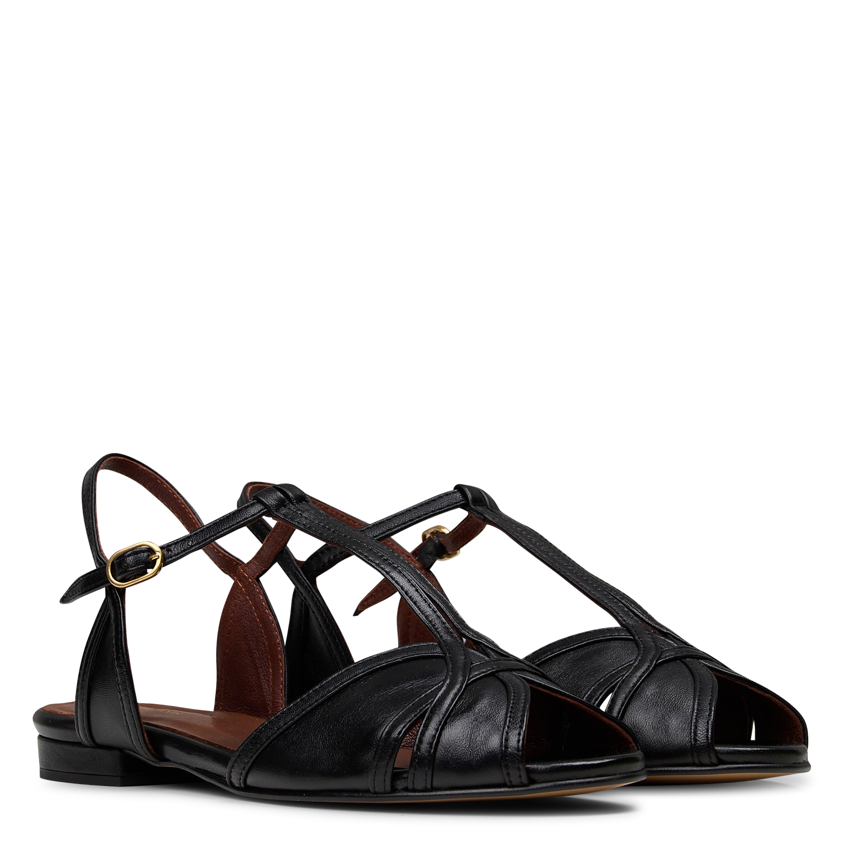 Sandales plates en cuir ANONYMOUS COPENHAGEN Noir