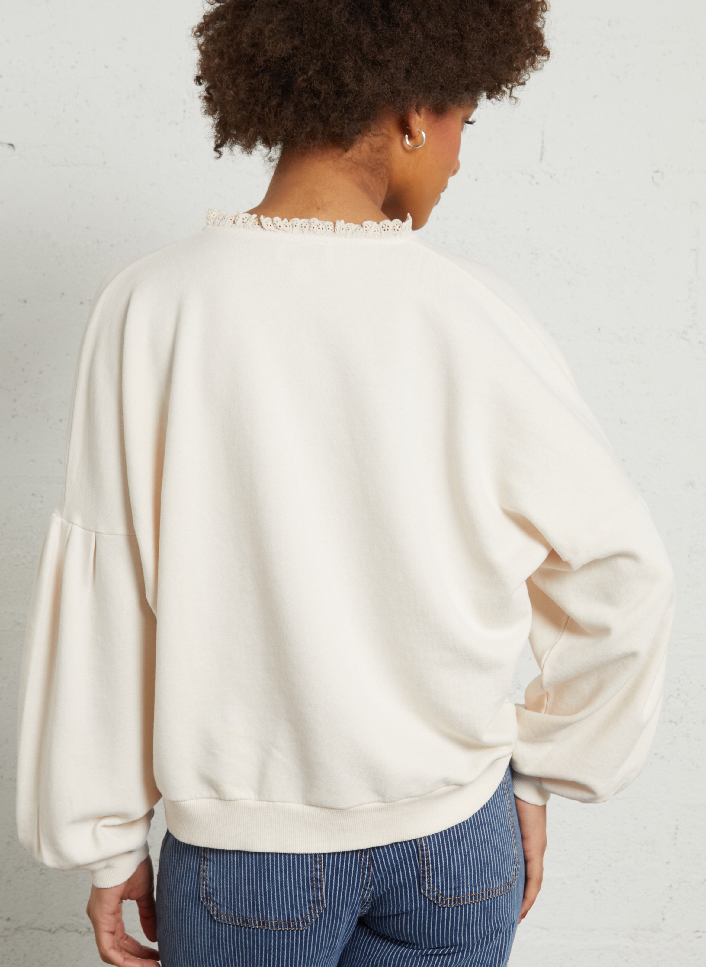 Sweater met ronde hals | biokatoenblend EMILE ET IDA Beige