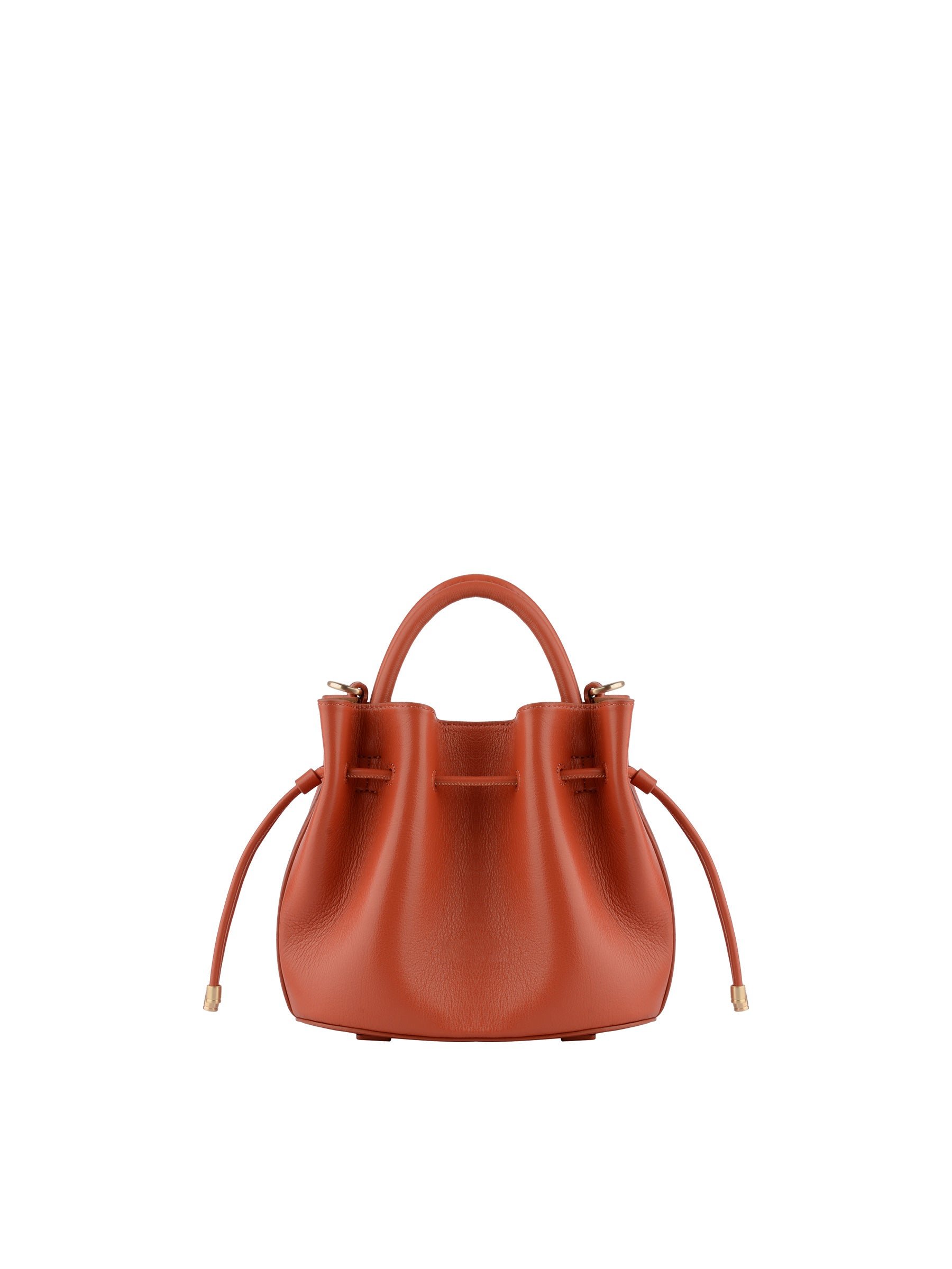 Calfskin leather handbag POURCHET Orange
