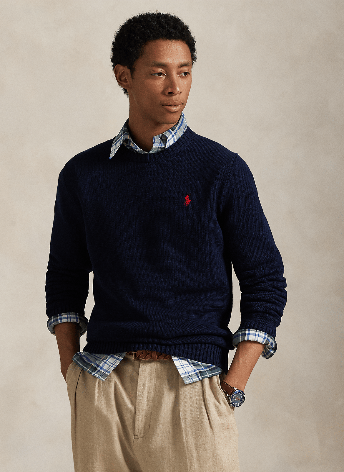 Rundhalspullover aus Baumwolle POLO RALPH LAUREN Blau