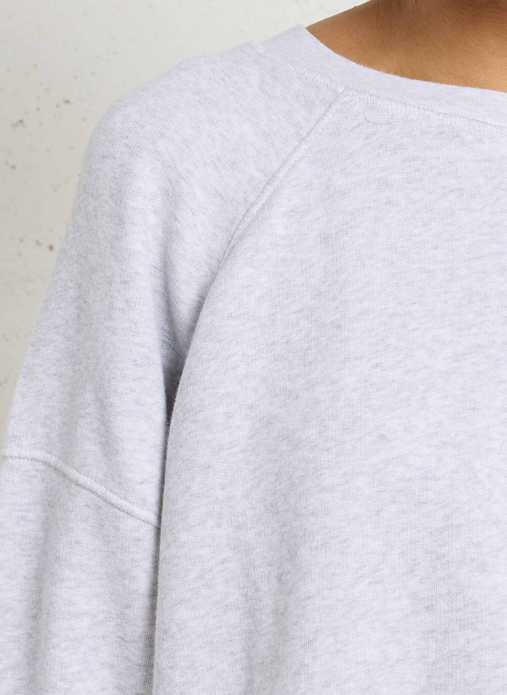 Sweat oversize col rond en coton mélangé AMERICAN VINTAGE Gris