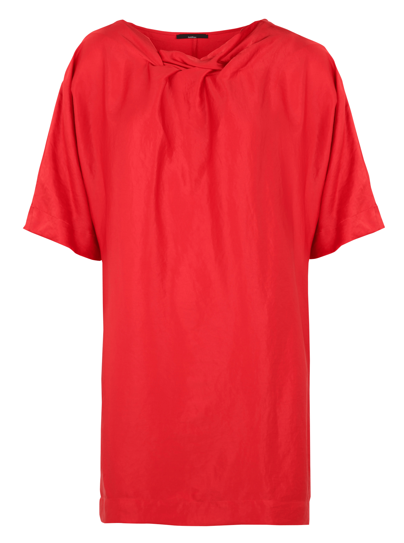 Satin dress with asymmetrical collar COTELAC Red