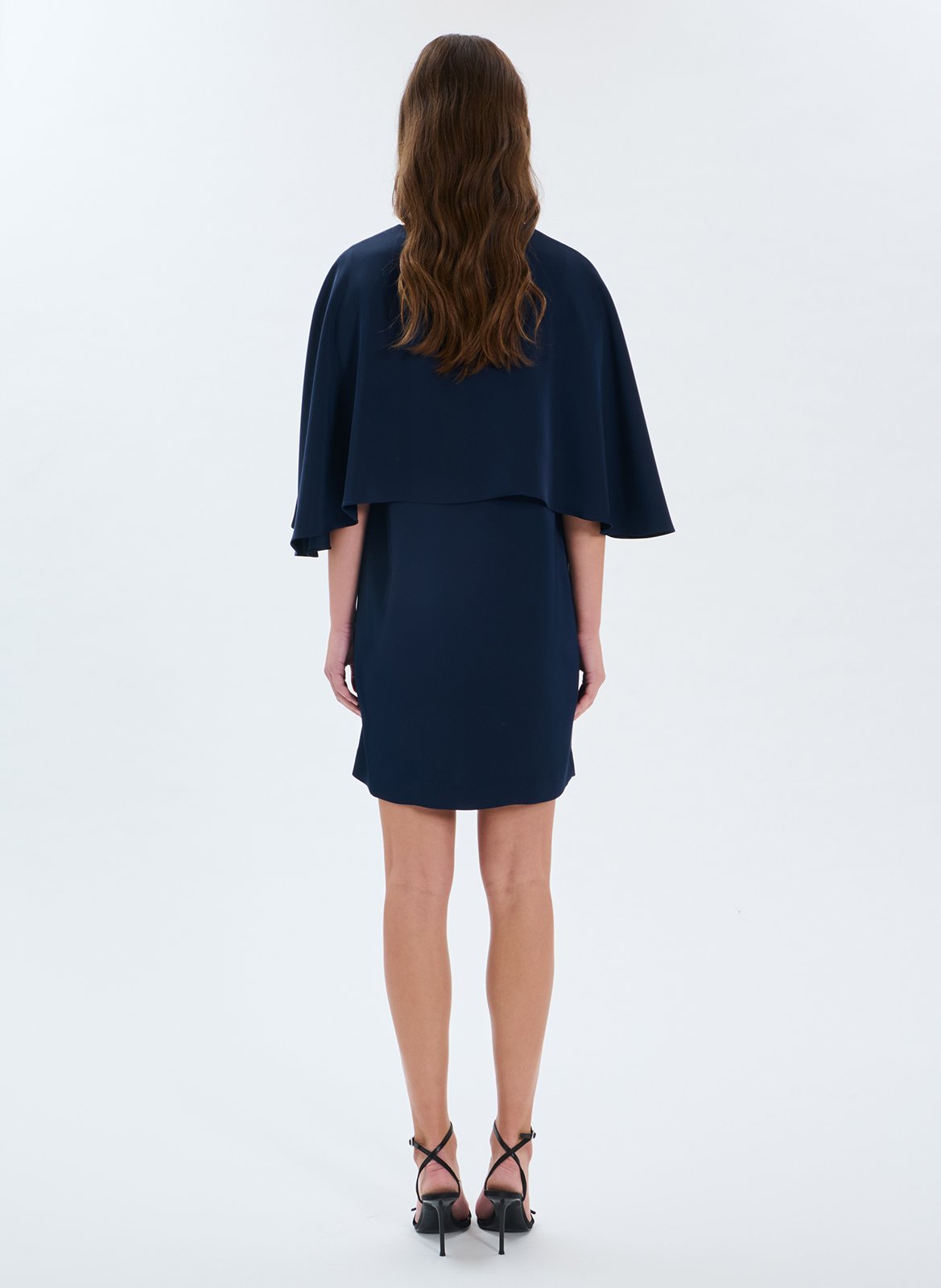 Short satin round neck dress ZAPA Blue