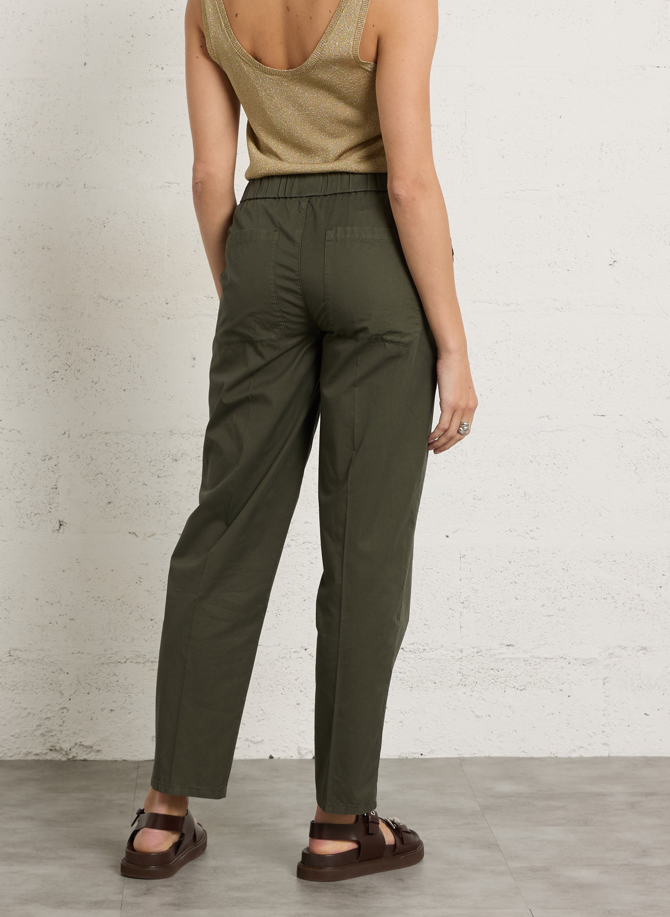 Pantalon ajusté en coton mélangé LAB DIP Kaki