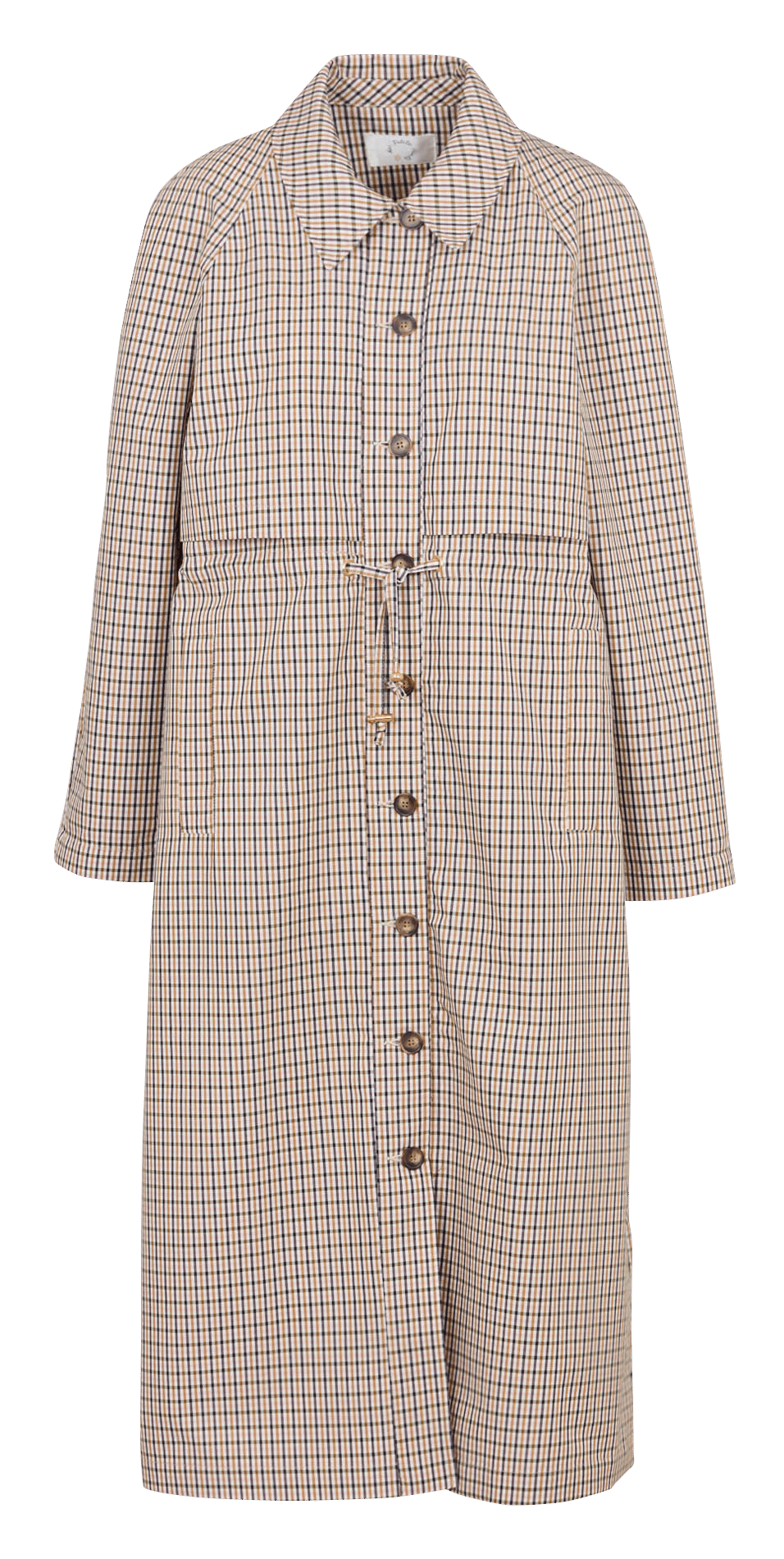 Langer kariertes Trenchcoat DES PETITS HAUTS Mehrfarbig