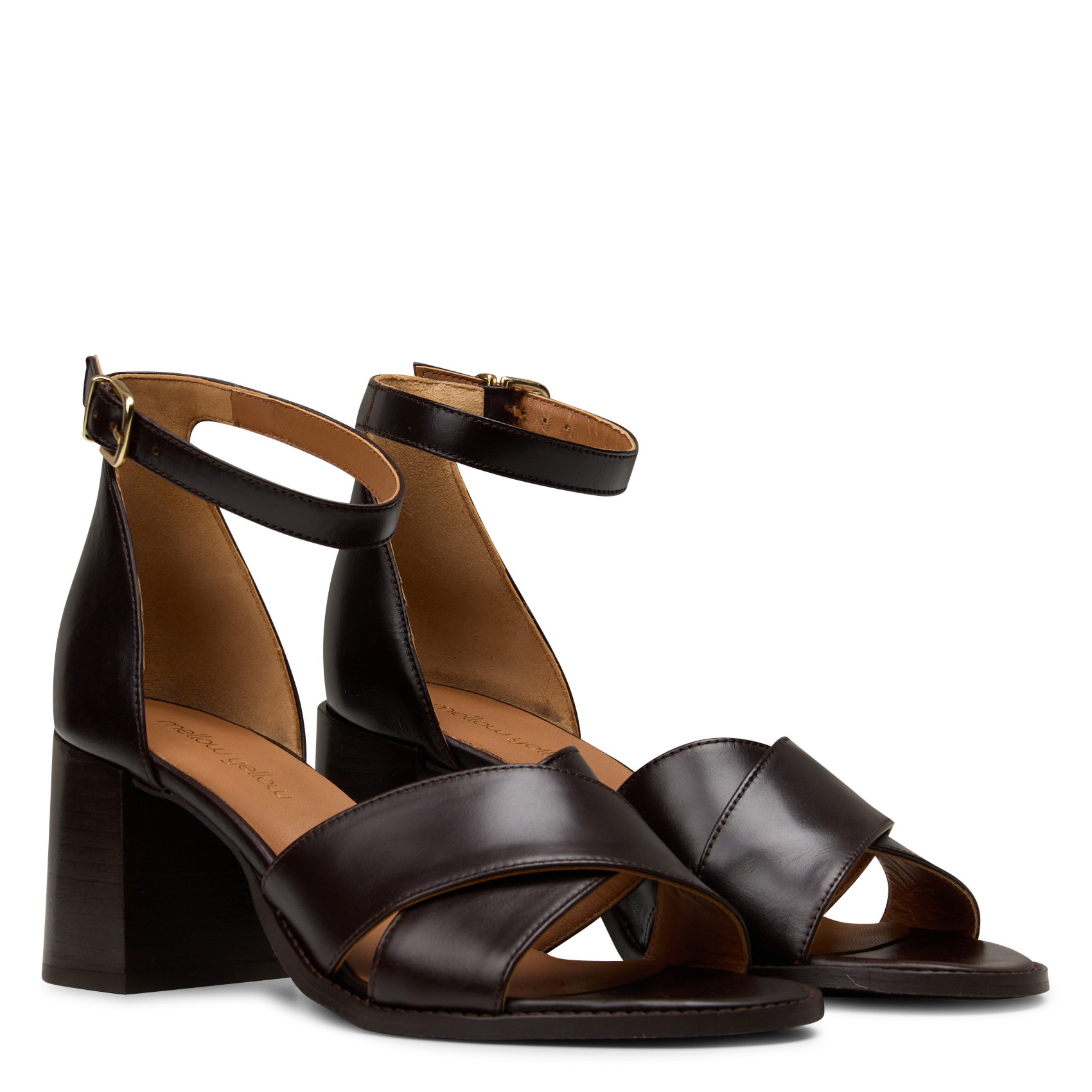 Hoge leren sandalen MELLOW YELLOW Bruin