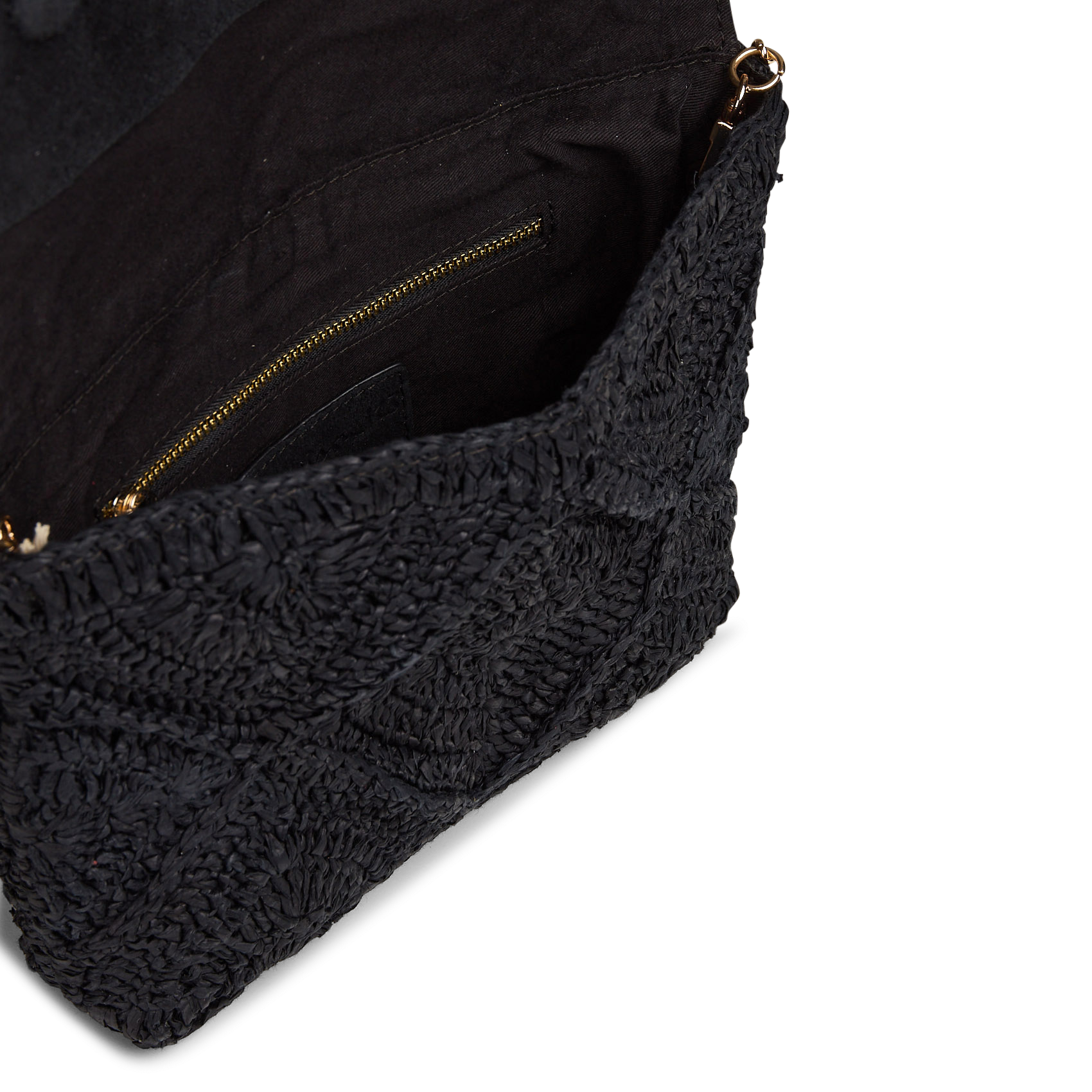 Avondclutch van riet MAISON 123 Zwart