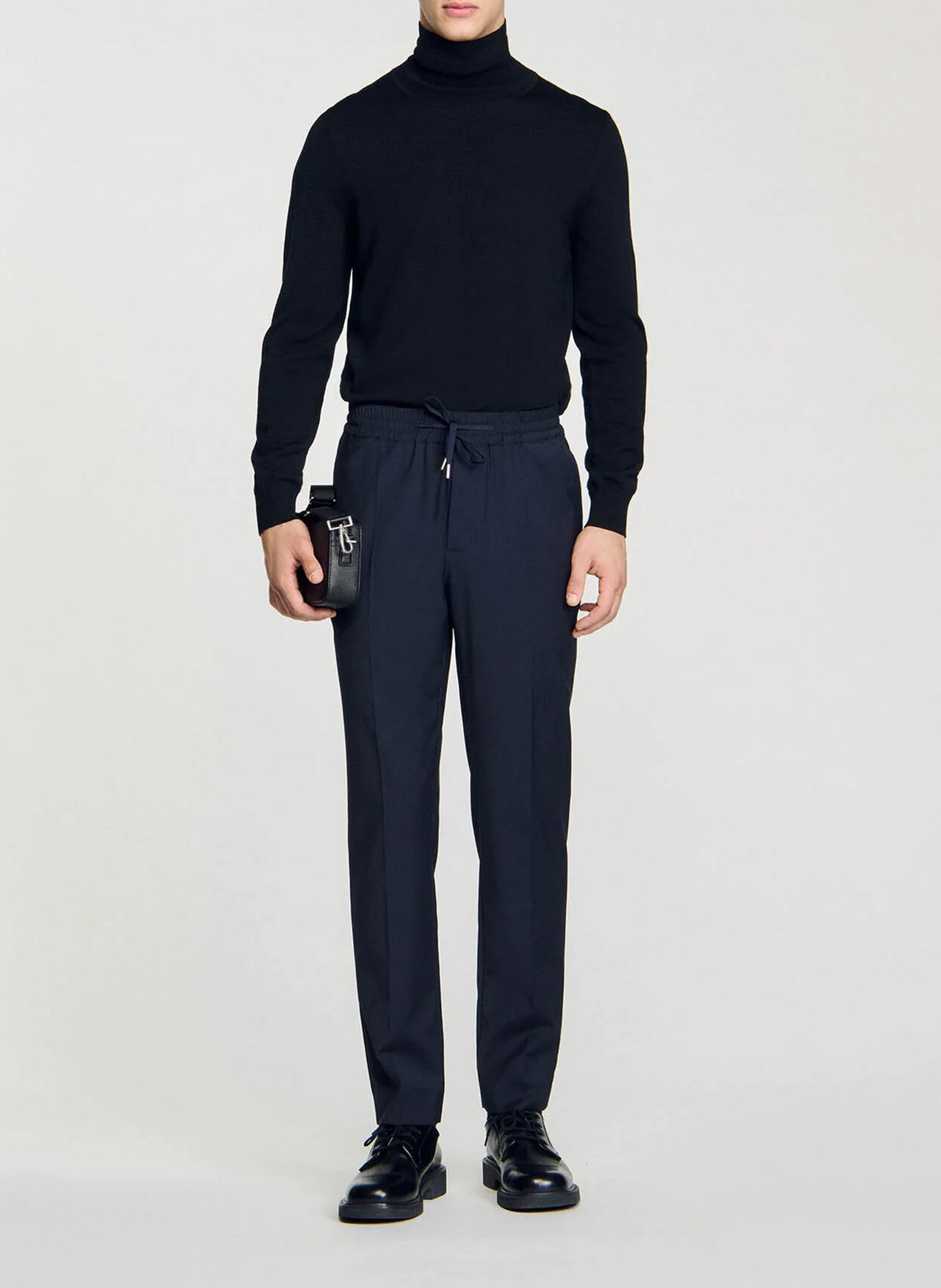 Pantalon droit élastiqué SANDRO Bleu