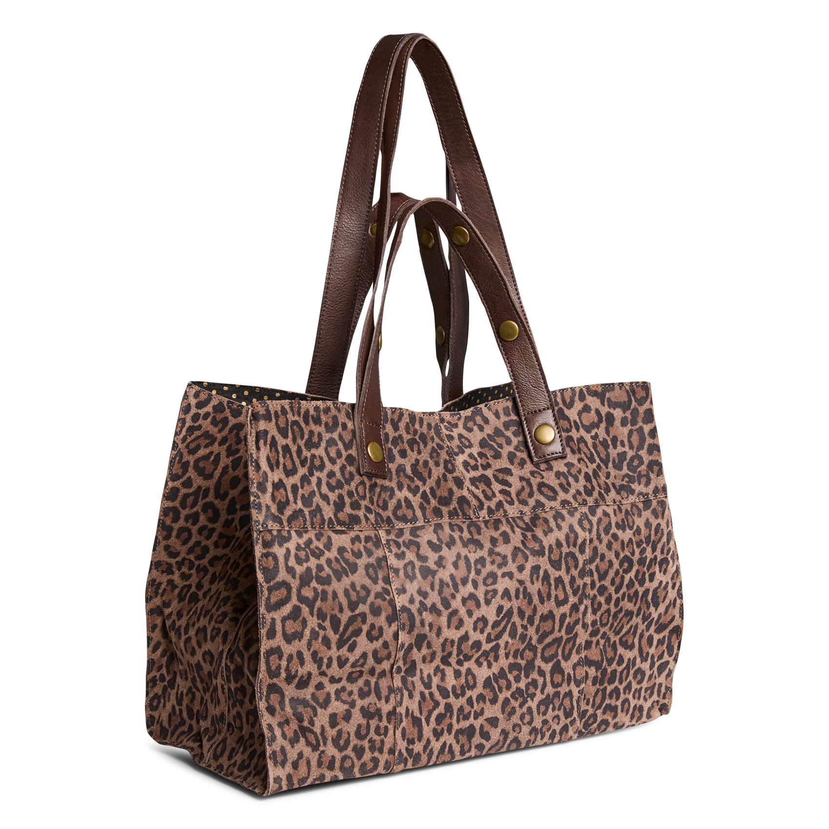 Sac cabas en cuir imprimé PIECES Beige