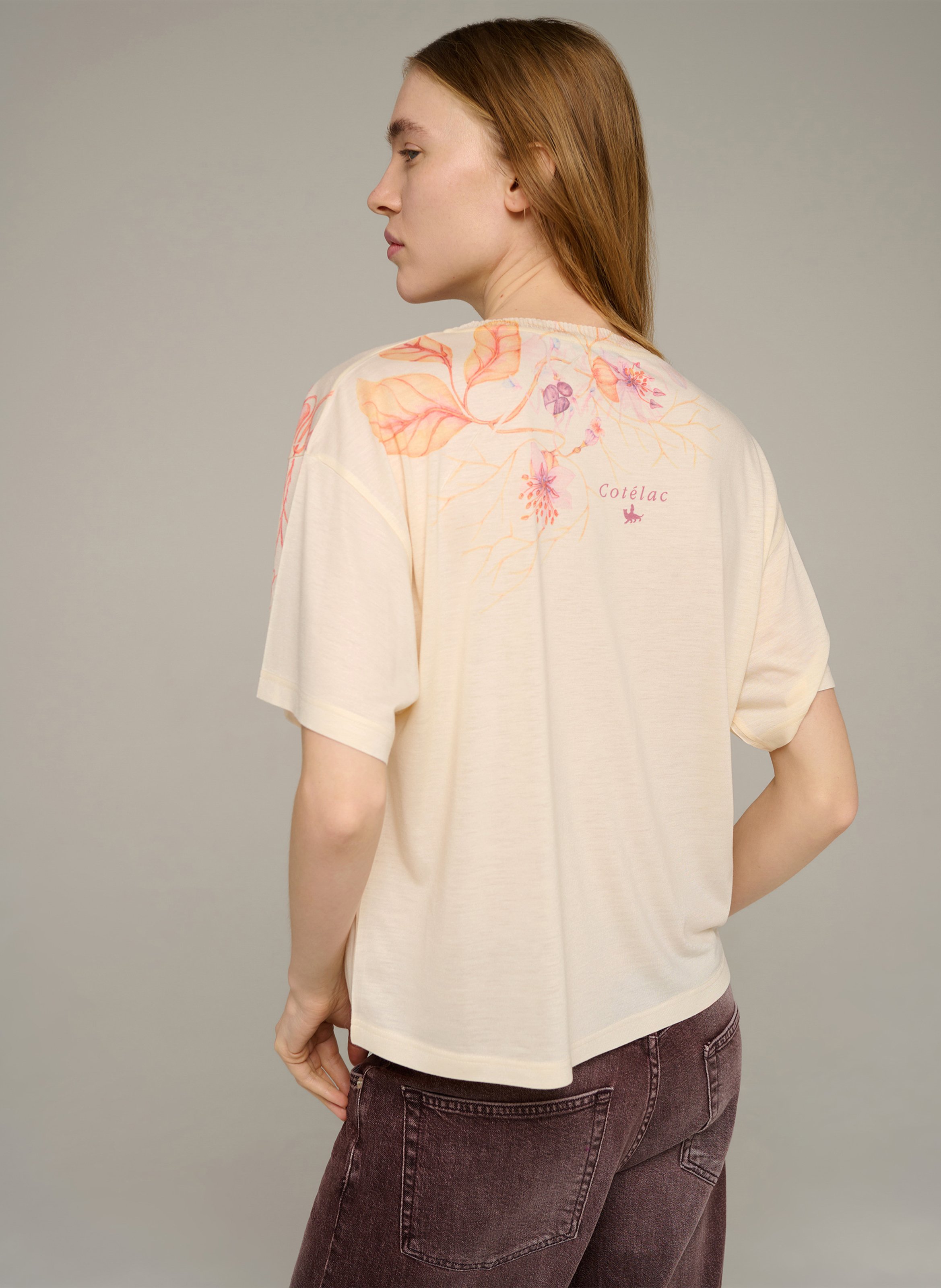 Round-neck T-shirt COTELAC Beige