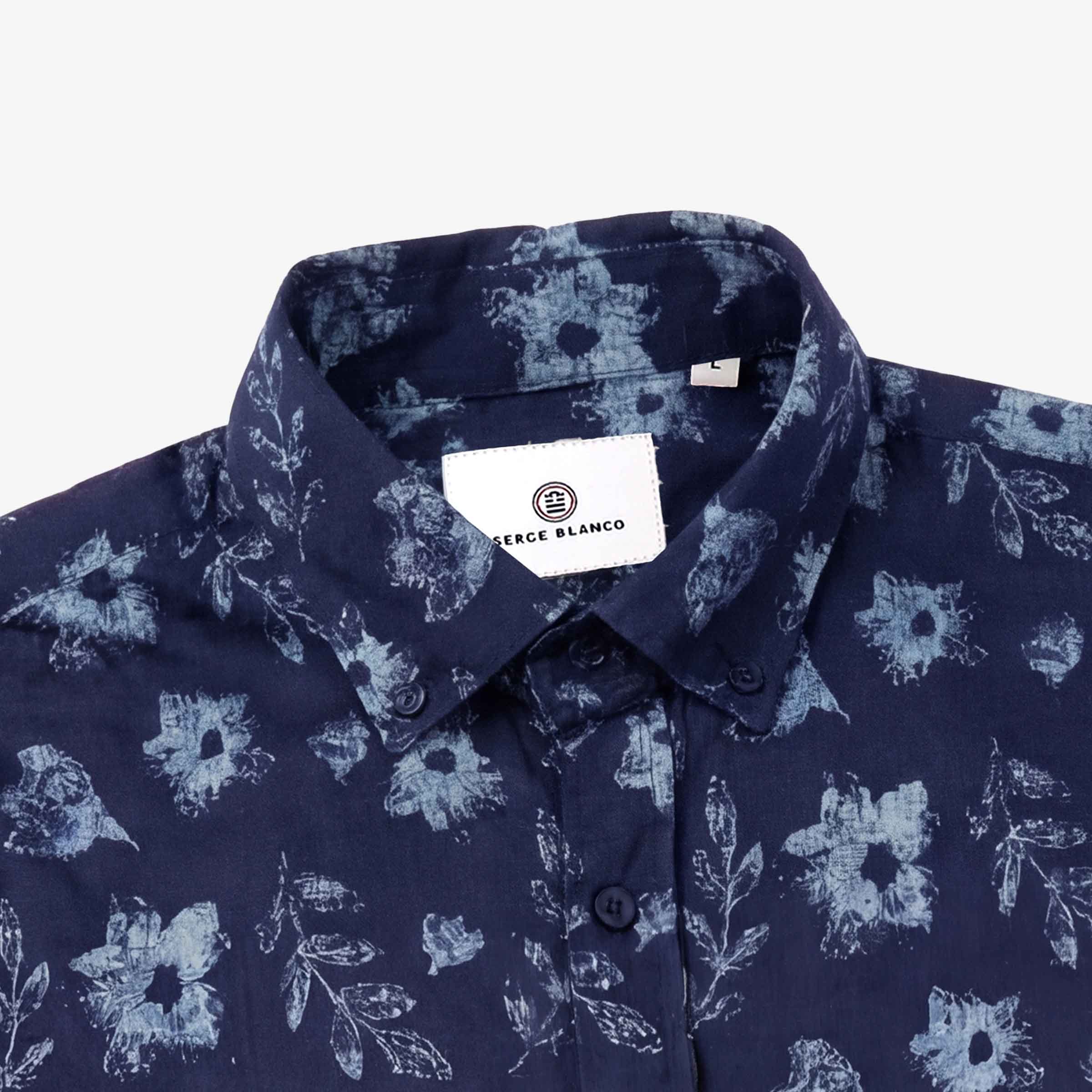 Chemise charles manches longues regular SERGE BLANCO Bleu